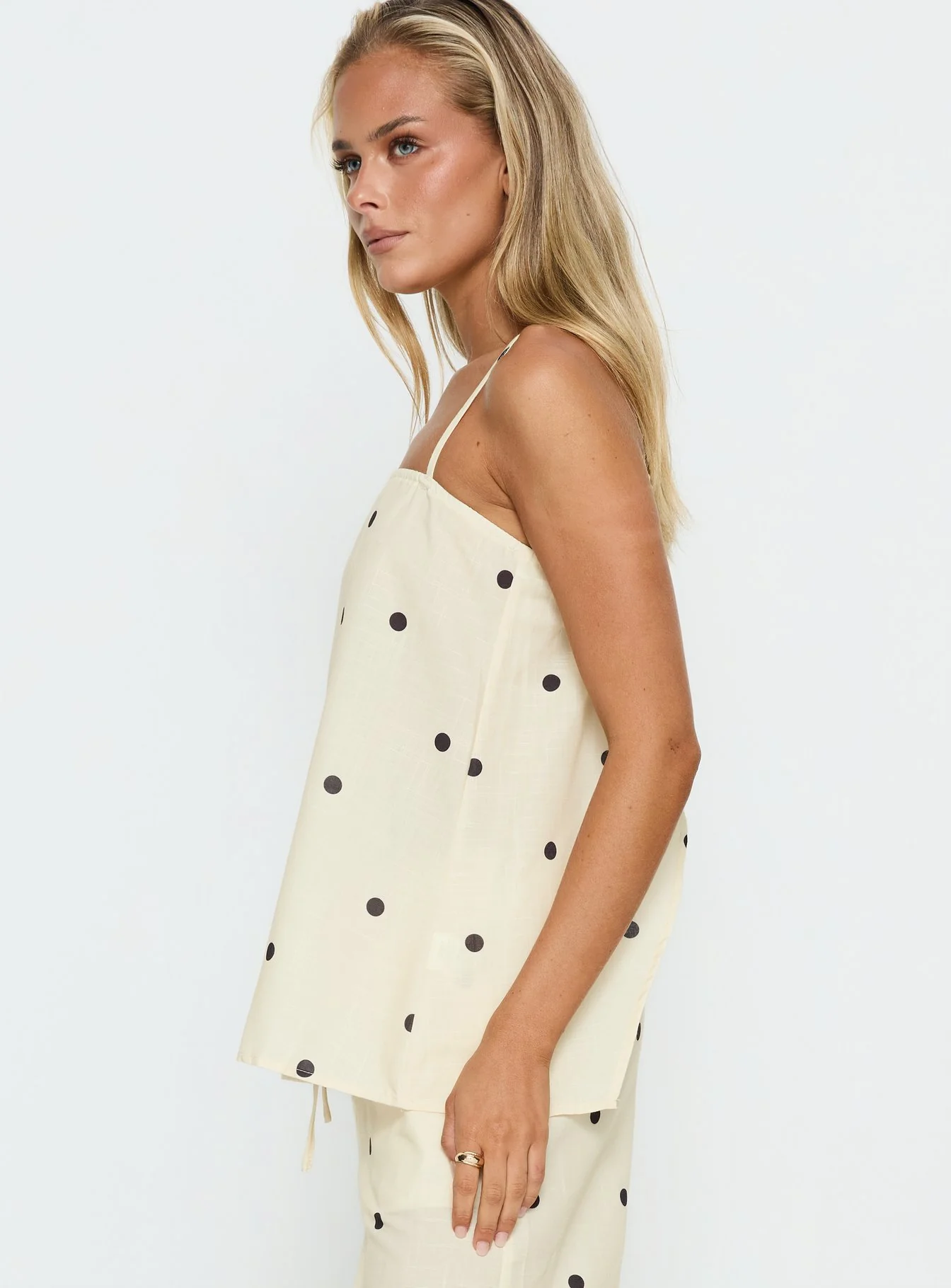 Bellara Longline Cami Top Yellow Polka - Image 4