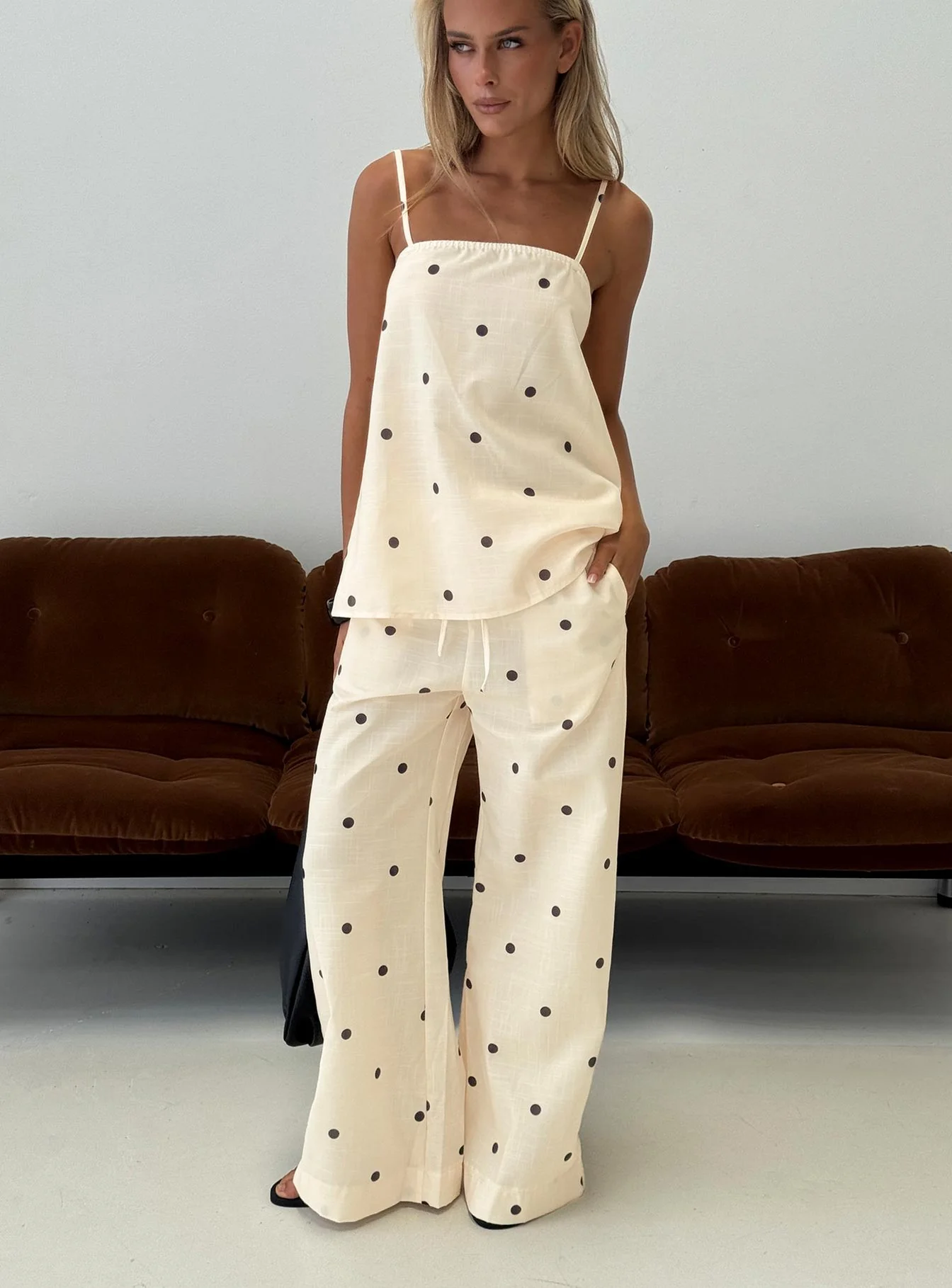 Bellara Longline Cami Top Yellow Polka - Image 9
