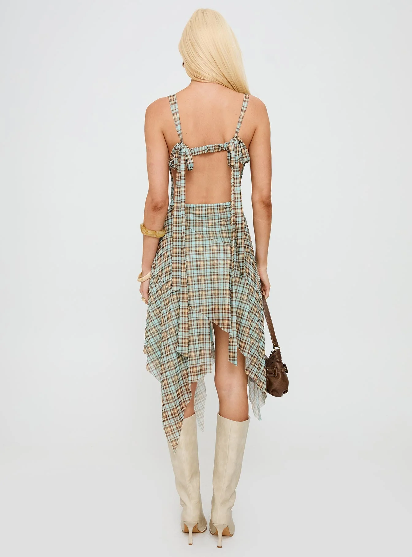 Blaize Asymmetrical Midi Dress Multi Check - Image 4