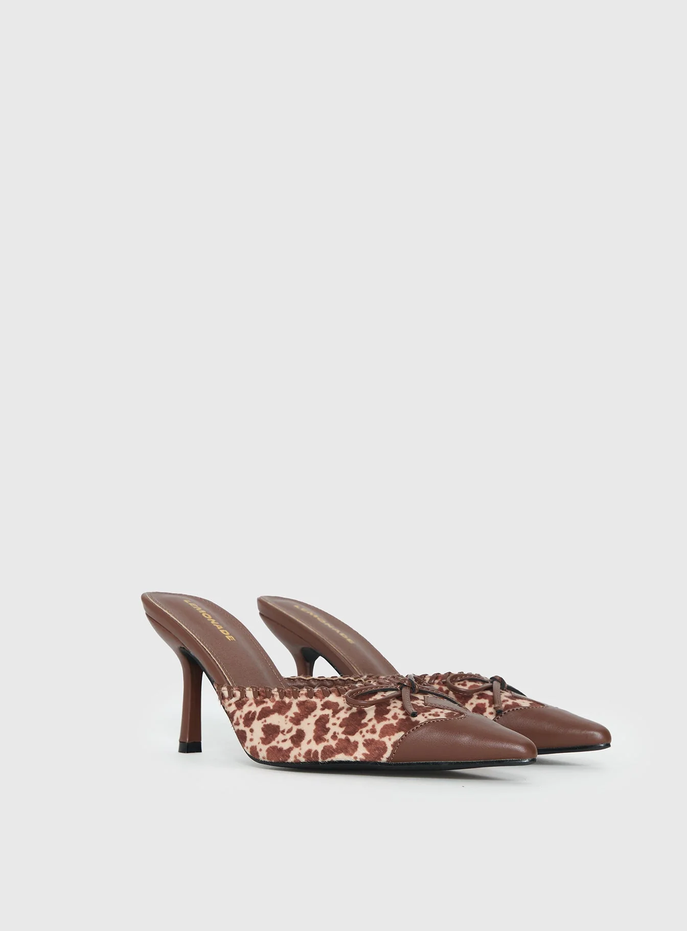 Boardroom Pointed Toe Heels Caramel Cow - Image 2