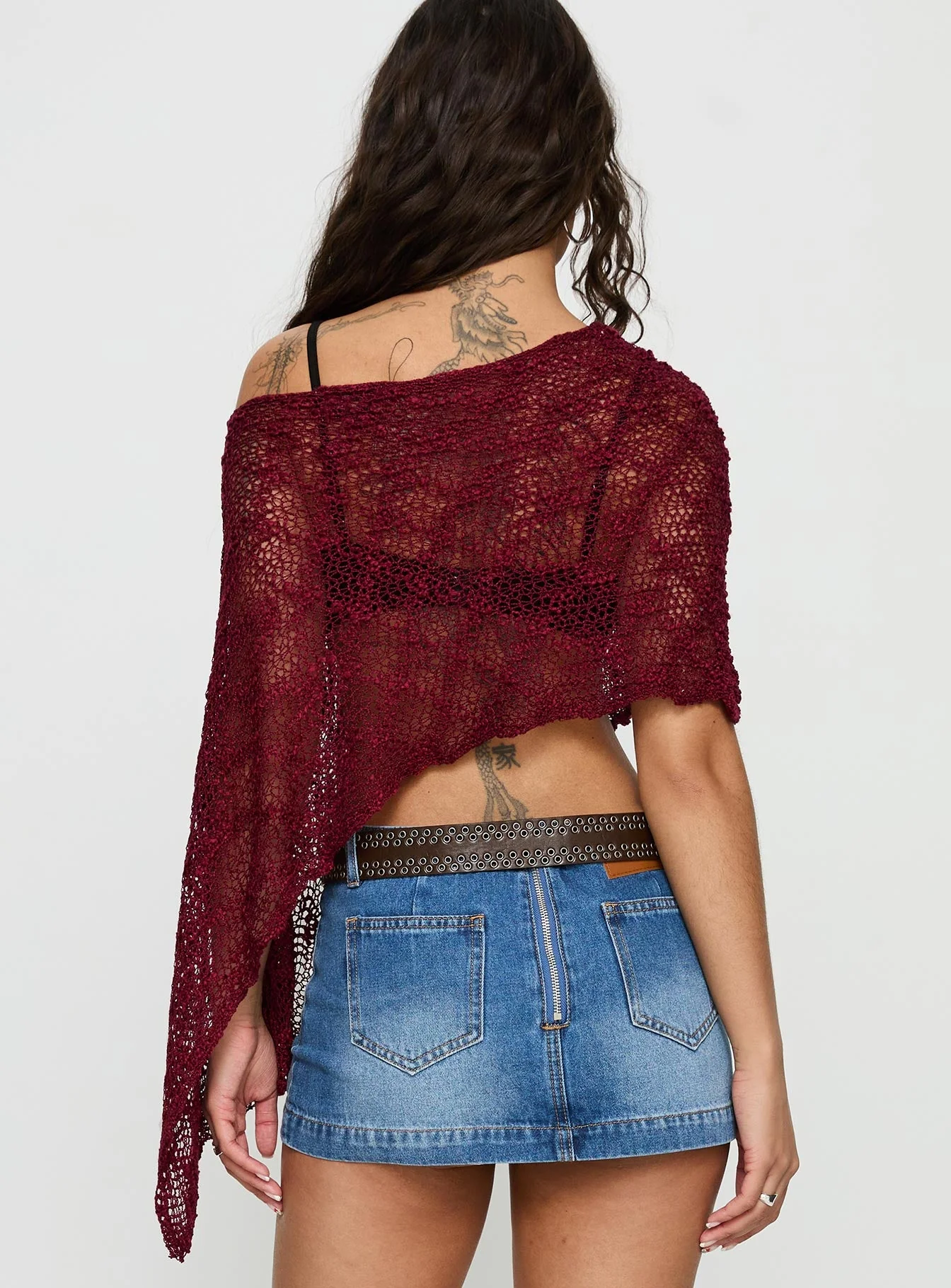 Boni Knit Poncho Wine - Image 5
