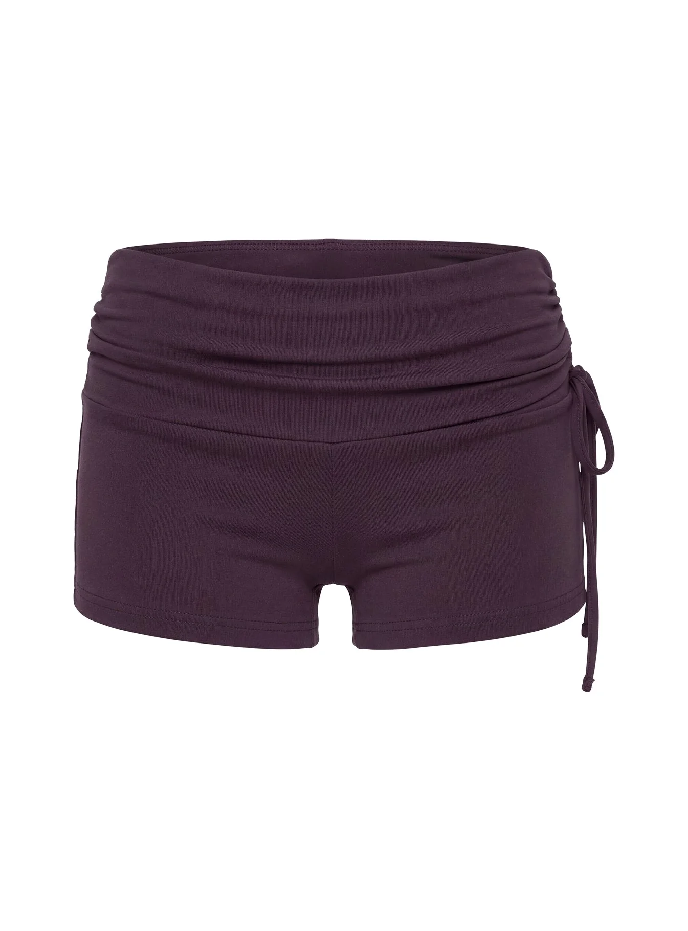 Daily Define Ruched Tie Side Micro Shorts Aubergine - Image 10
