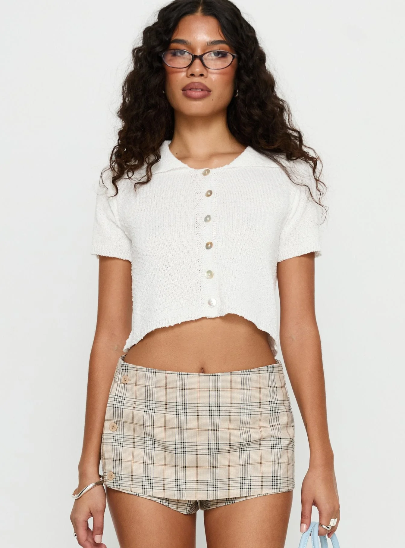 Brenee Button Up Collared Top White - Image 2