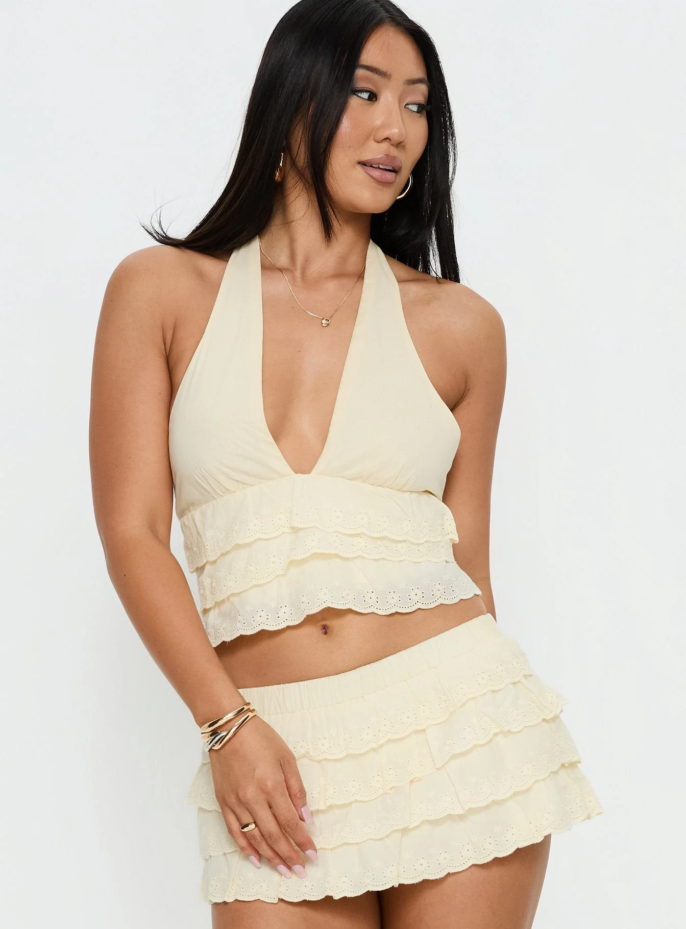 Briney Frill Halter Top Yellow - Image 2