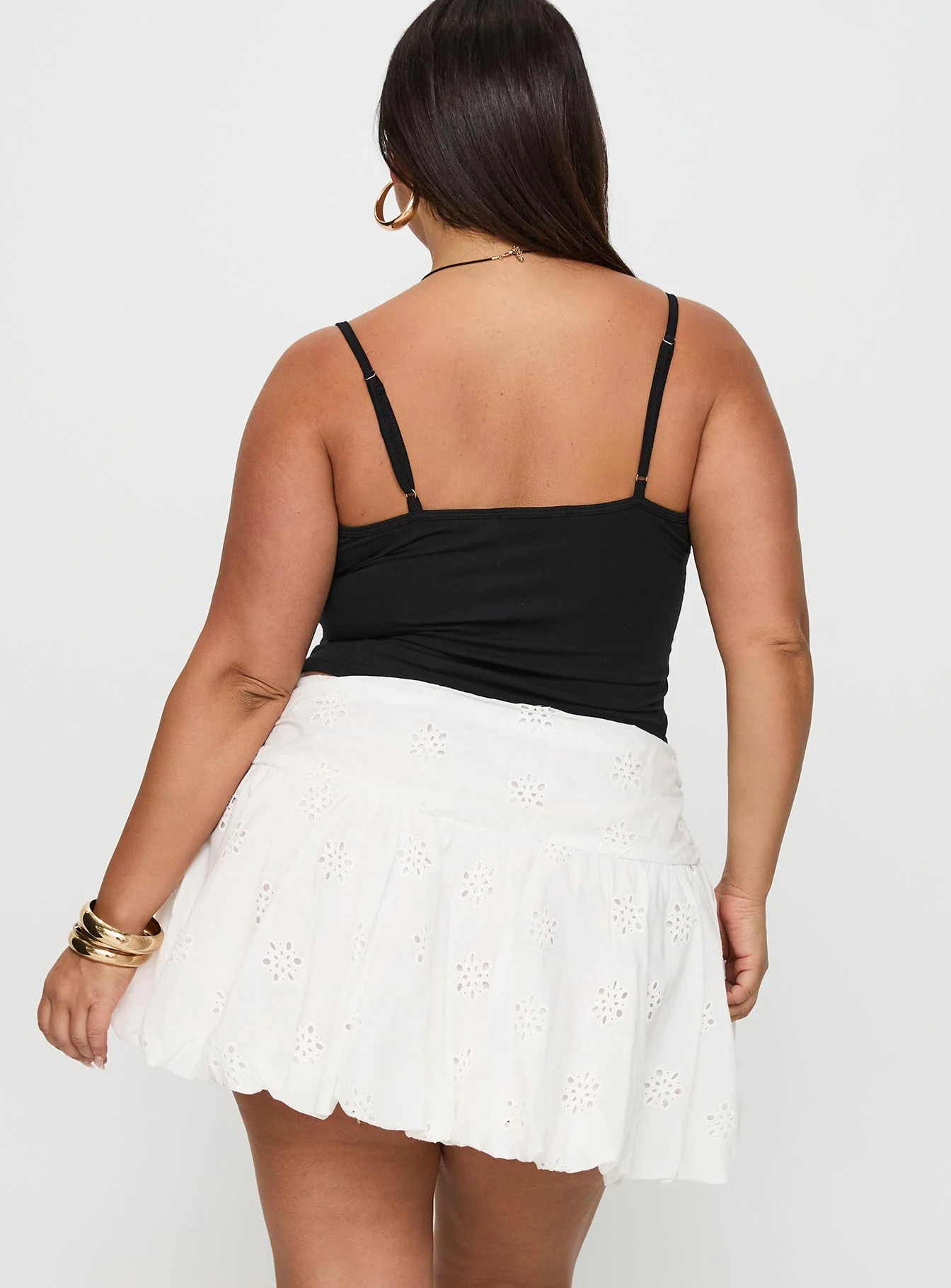 Bubble Broderie Mini Skirt White Curve - Image 5