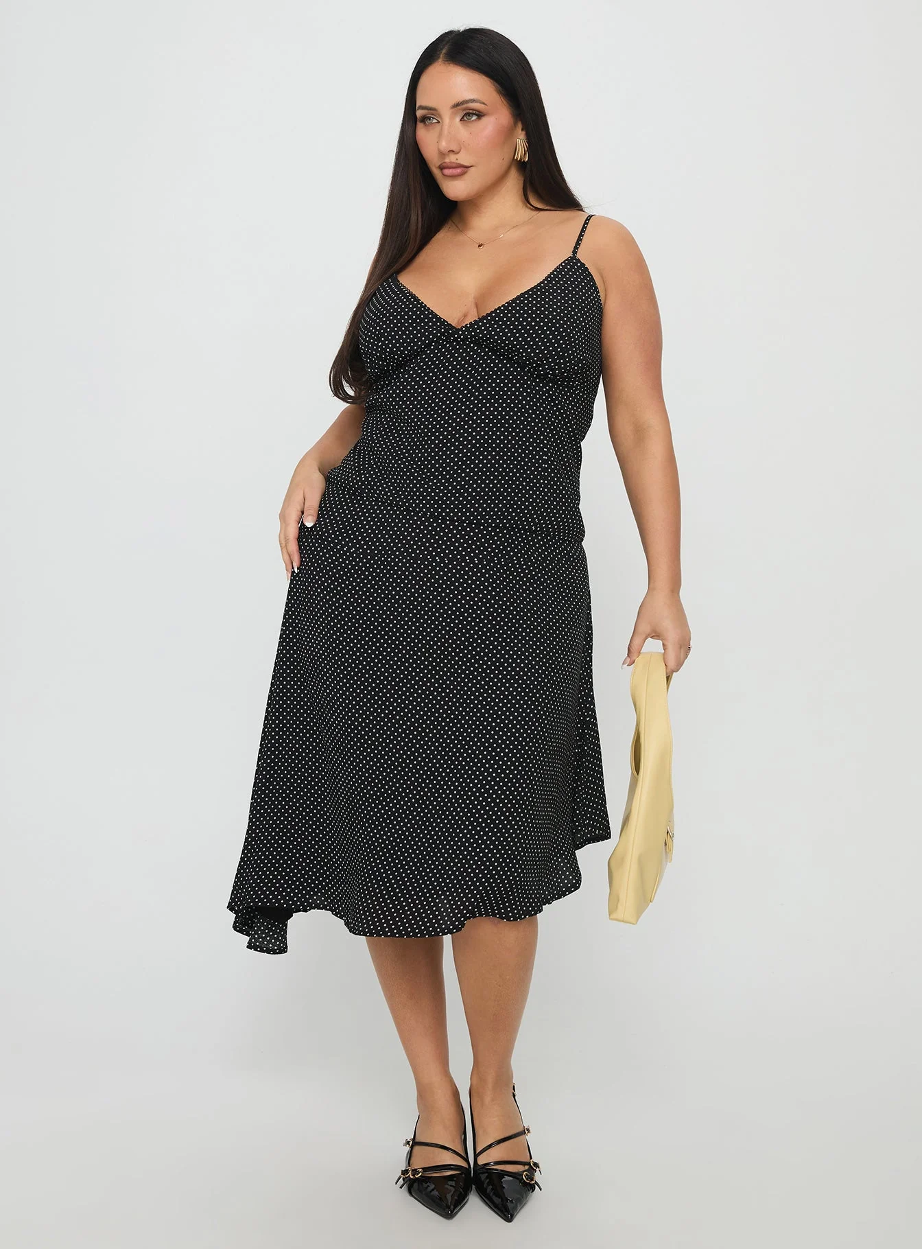 Cabernet Asymmetrical Set Black Polka Curve - Image 2
