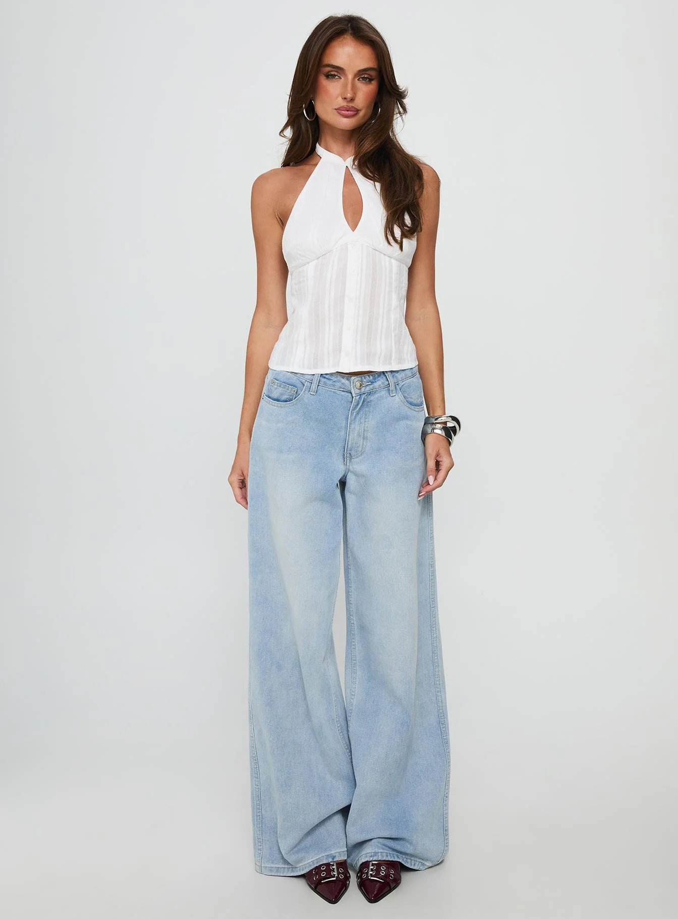 Call You Up Keyhole Backless Top White - Image 7