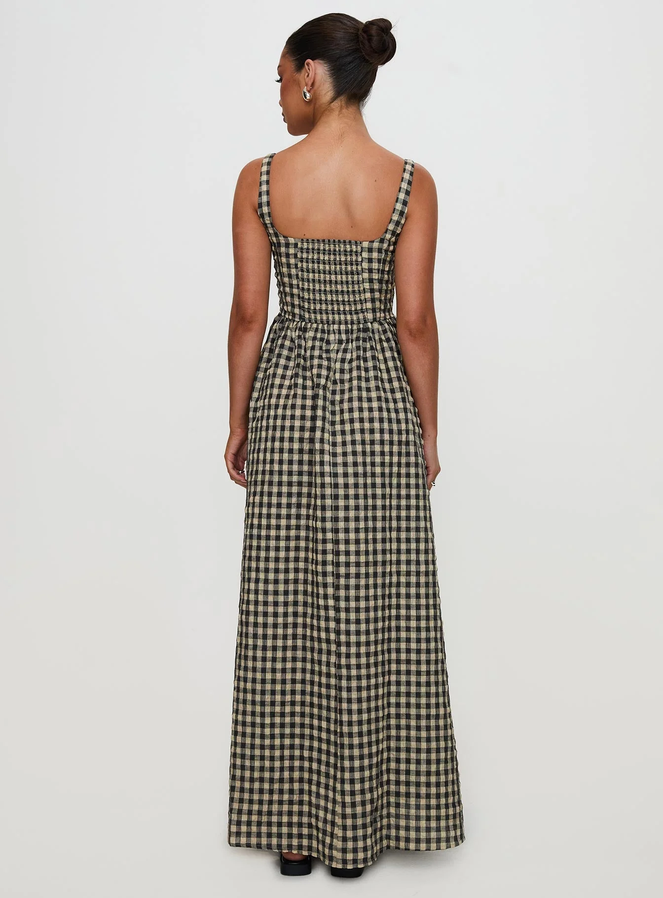 Cartmel Check Maxi Dress Black / Cream Petite - Image 5