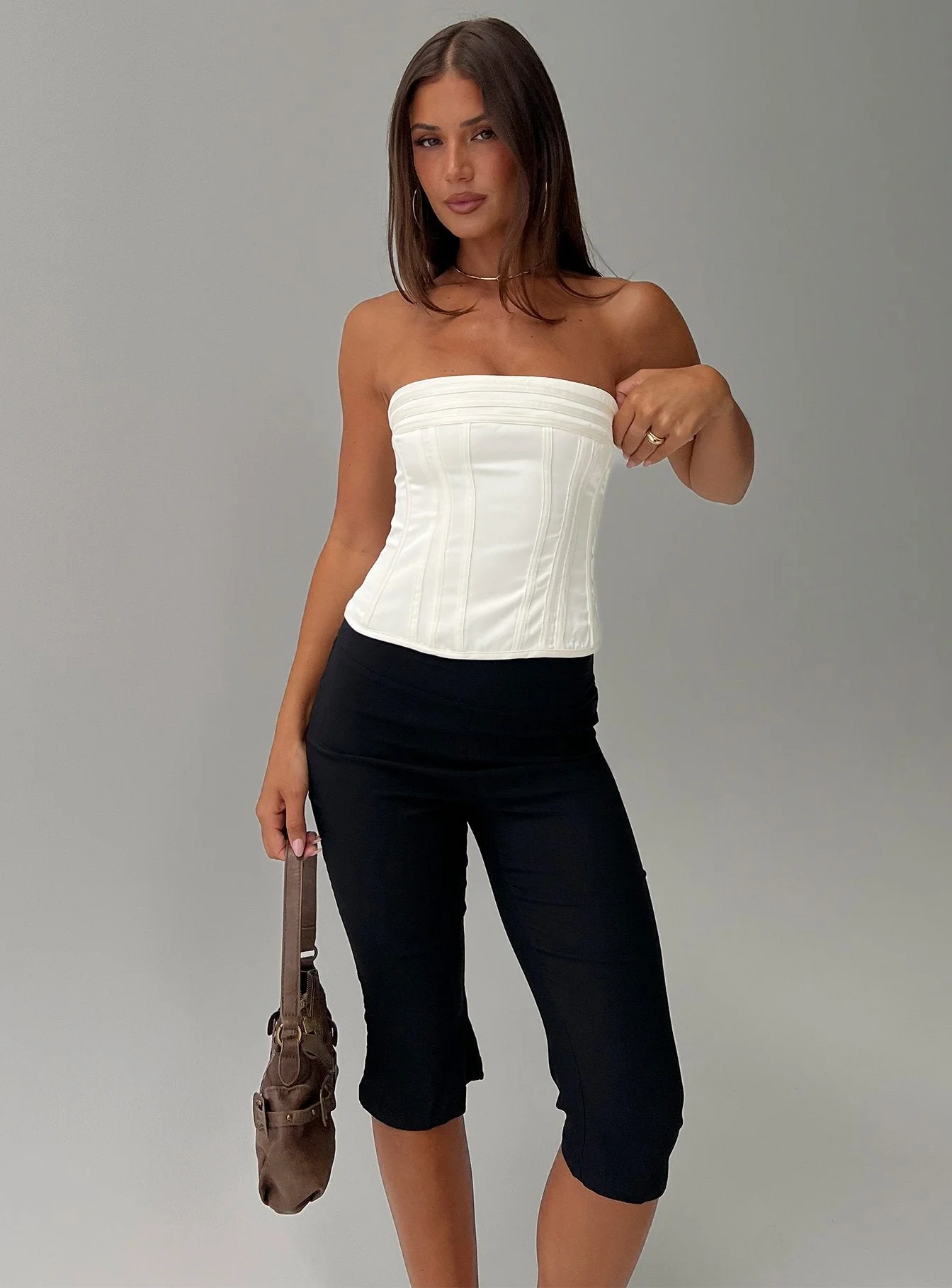 Cecilie Strapless Corset Top Cream - Image 8