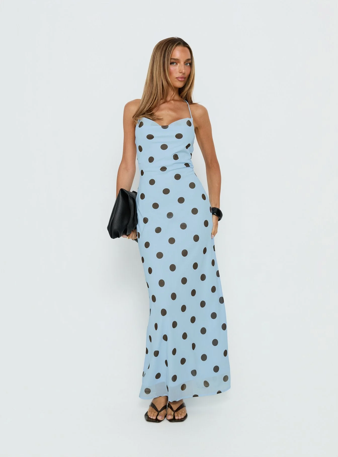 Celena Maxi Dress Blue Polka Dot - Image 2