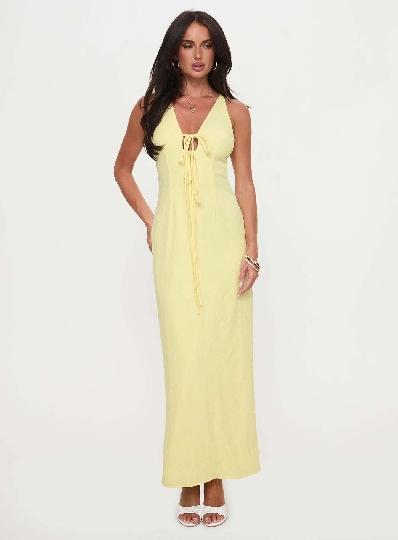 Chantilly Maxi Dress Lemon - Image 3