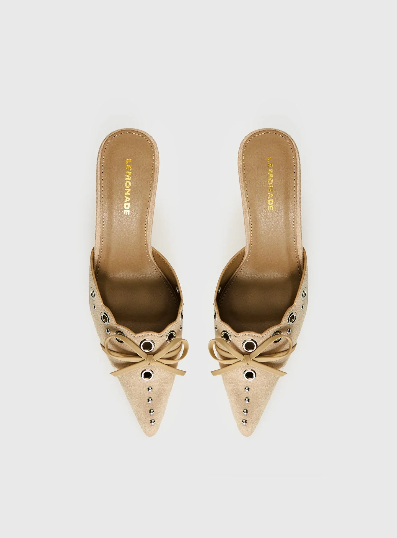 Charisma Pointed Toe Heels Taupe - Image 4