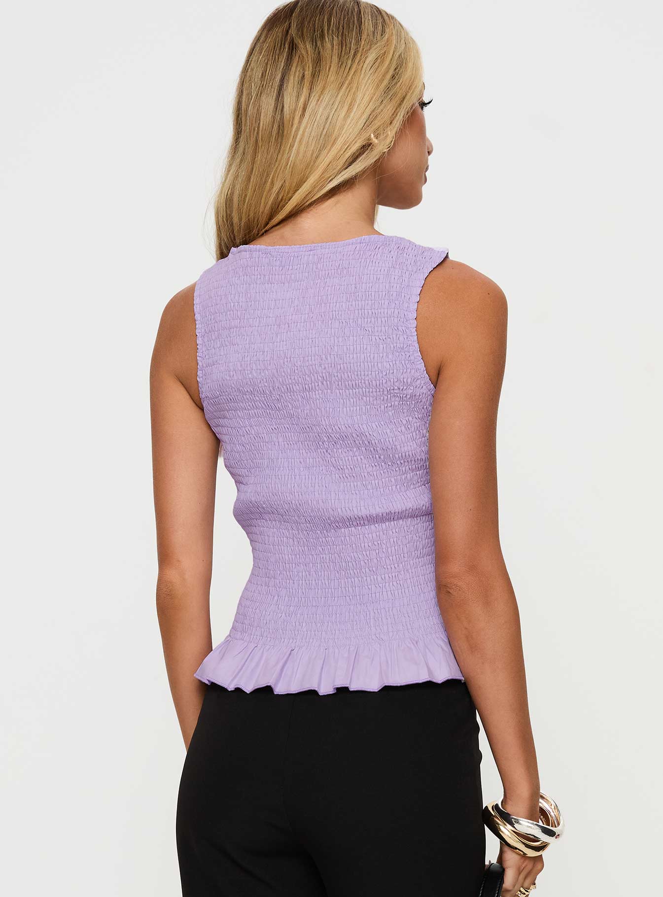 Chauntelle Ruched Top Lilac - Image 4