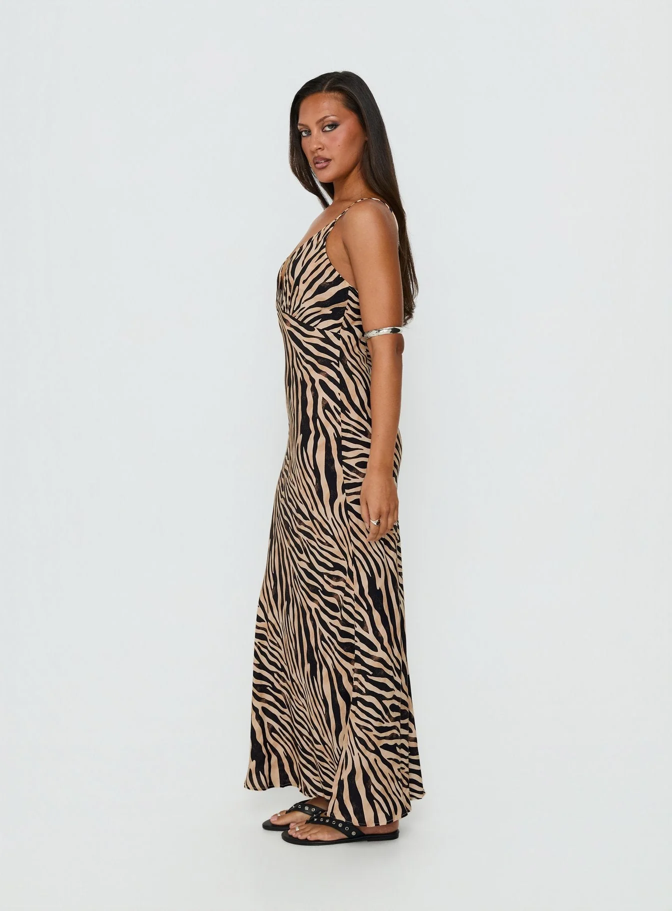 Cherilynn V Neck Maxi Dress Zebra - Image 3