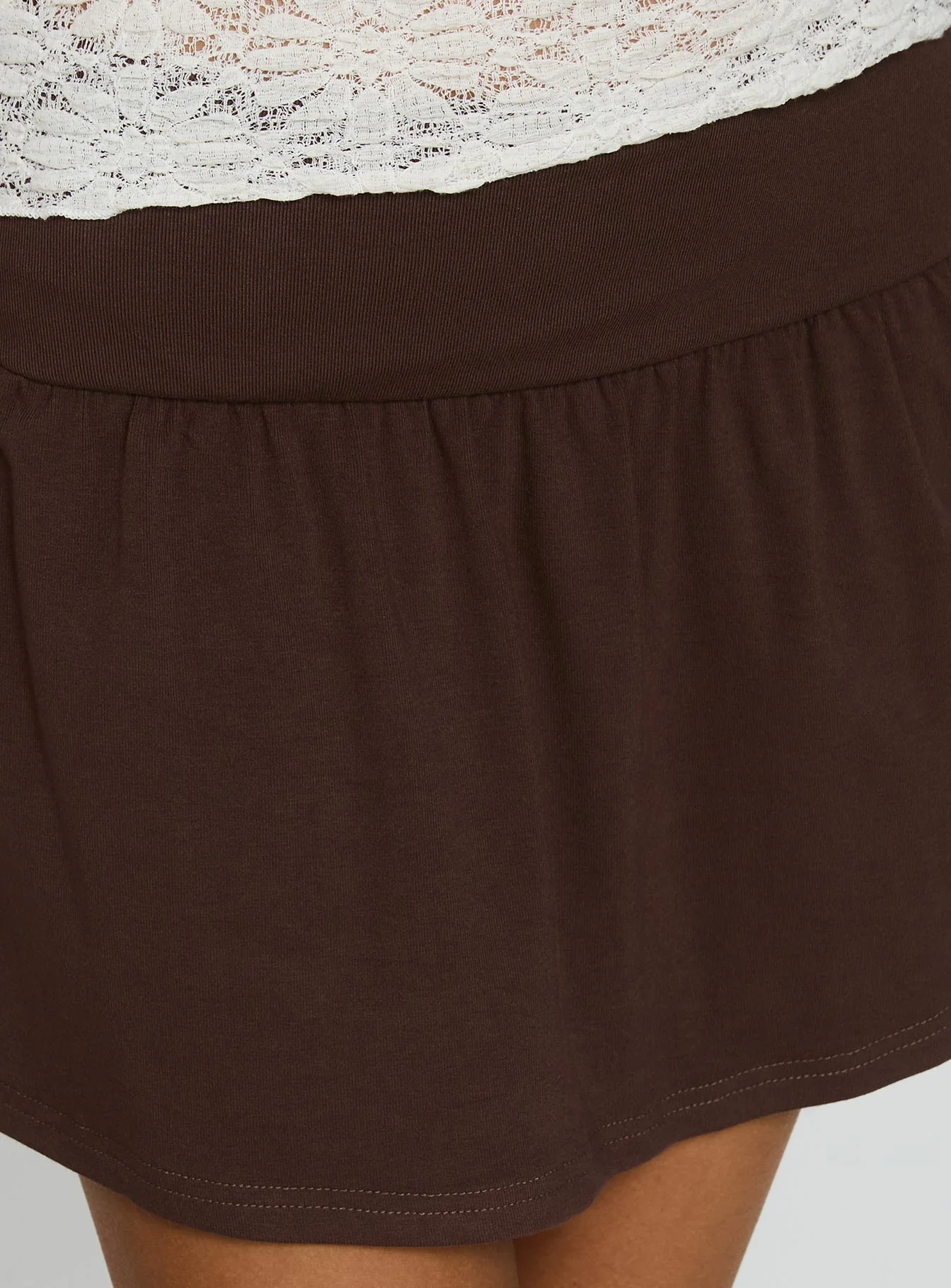 Chevelle Jersey Mini Skirt Chocolate - Image 6