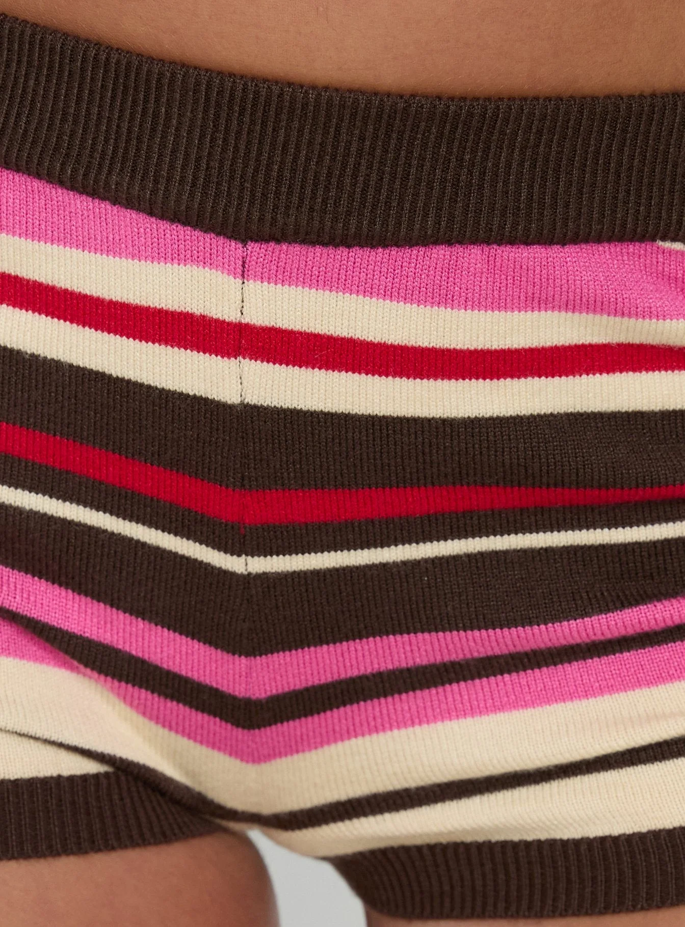 Cleoh Knit Shorts Pink / Brown Stripe - Image 6