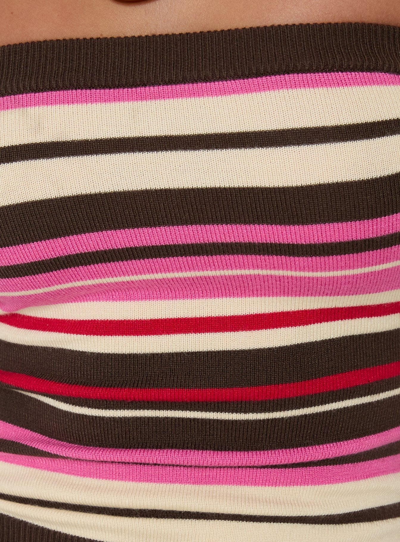 Cleoh Strapless Top Pink / Brown Stripe - Image 6