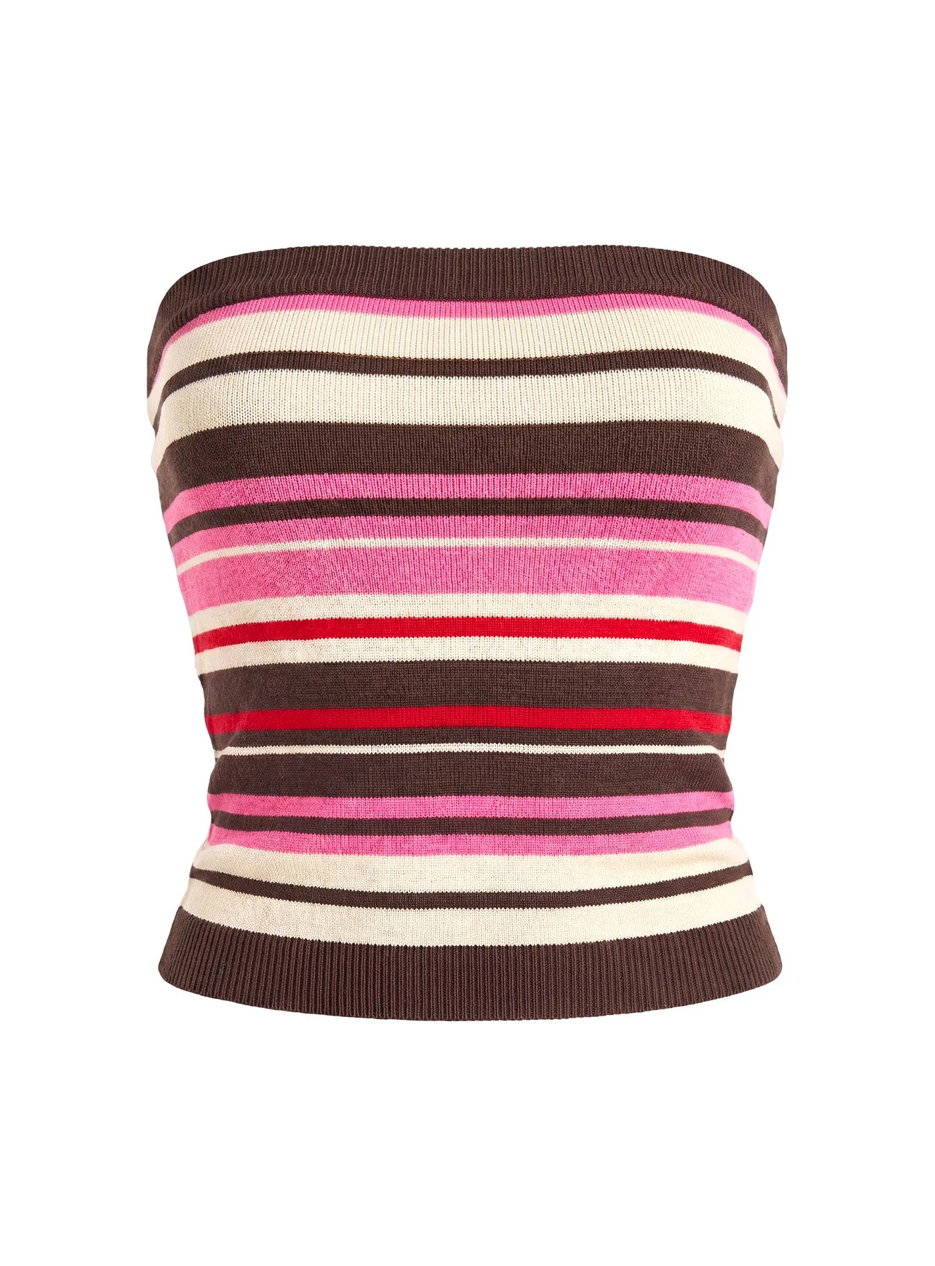 Cleoh Strapless Top Pink / Brown Stripe - Image 9