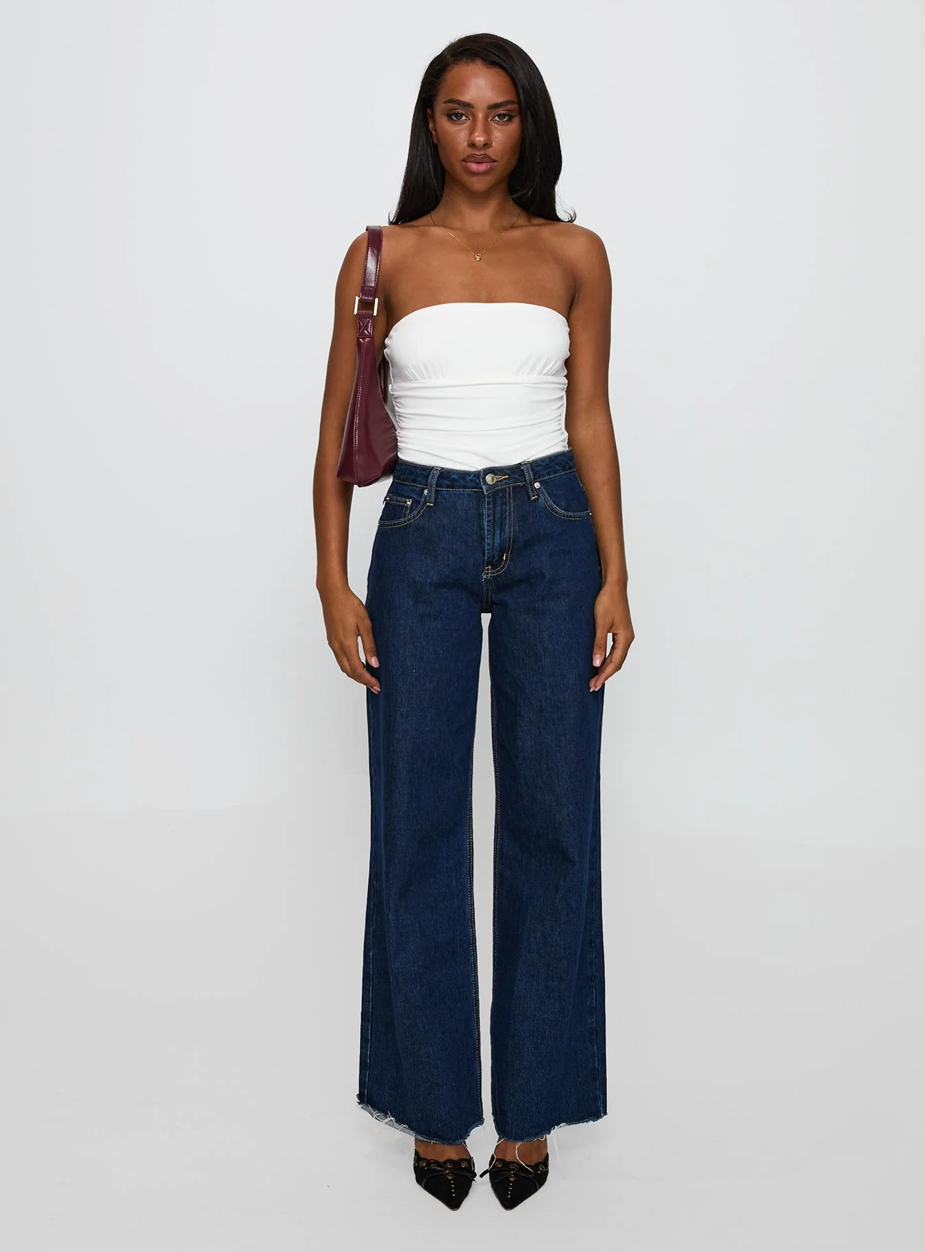 Coincidence Strapless Ruched Bodysuit White - Image 7