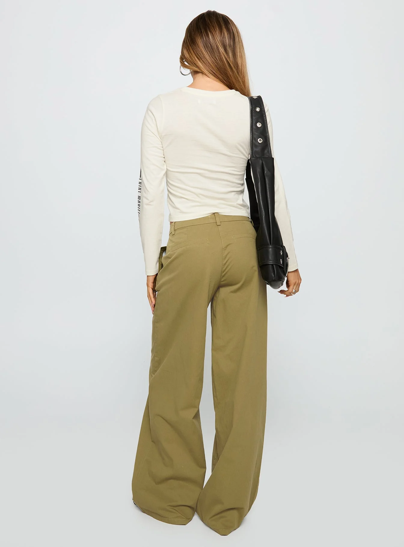 Combatica Mid Rise Wide Leg Pants Army Green - Image 5