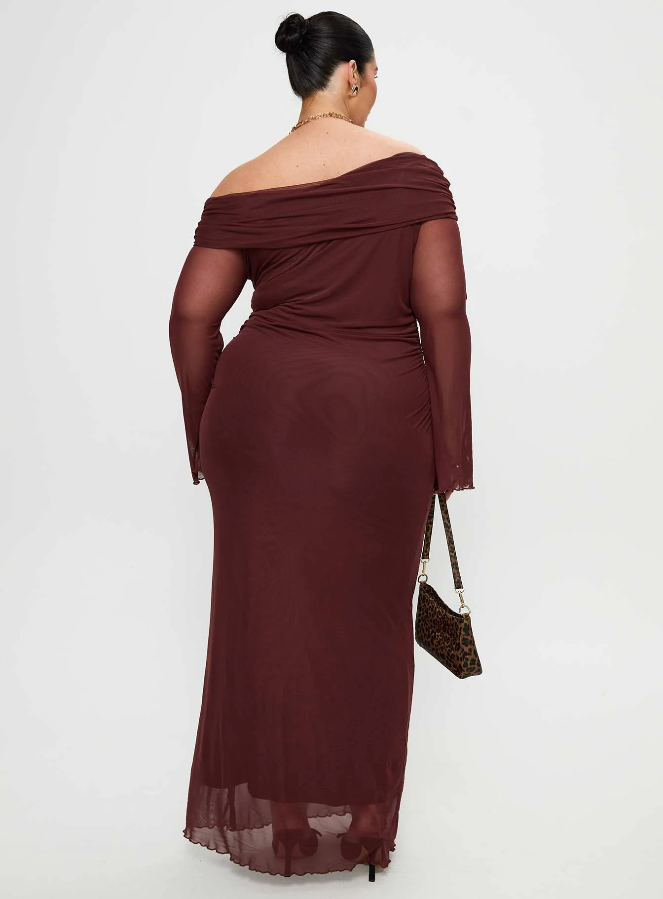 Consideration Long Sleeve Maxi Dress Chocolate Curve - Image 5