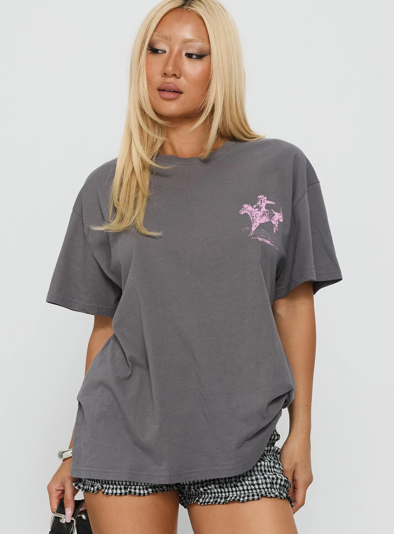 Cowgirl Baby Oversized Tee Charcoal Grey - Image 2