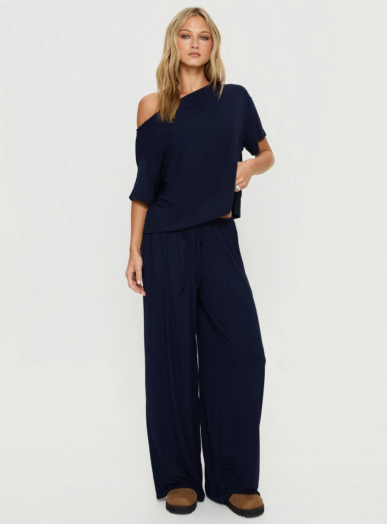 Cozy Hour Sleep Relaxed Pants Navy - Image 3