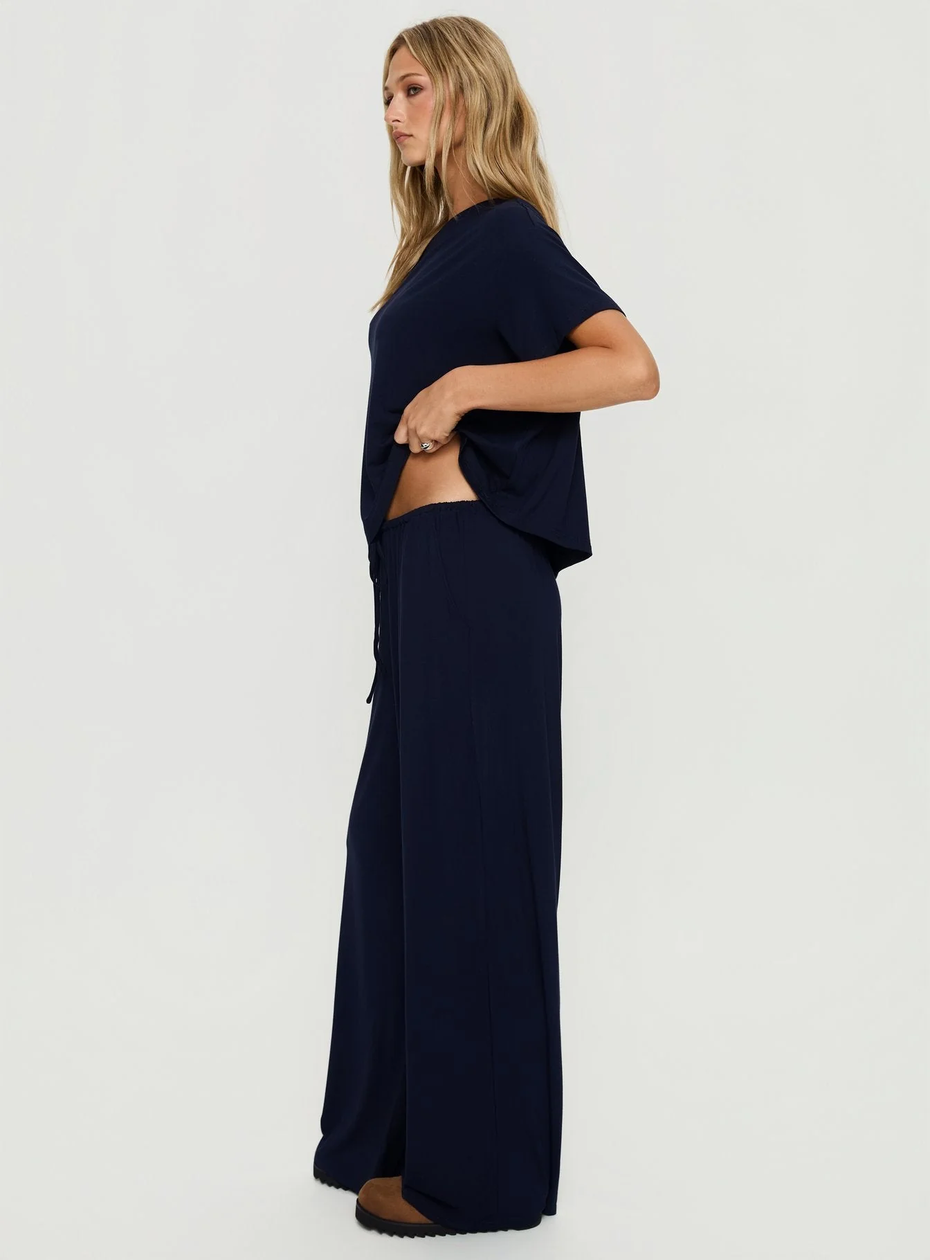 Cozy Hour Sleep Relaxed Pants Navy - Image 4