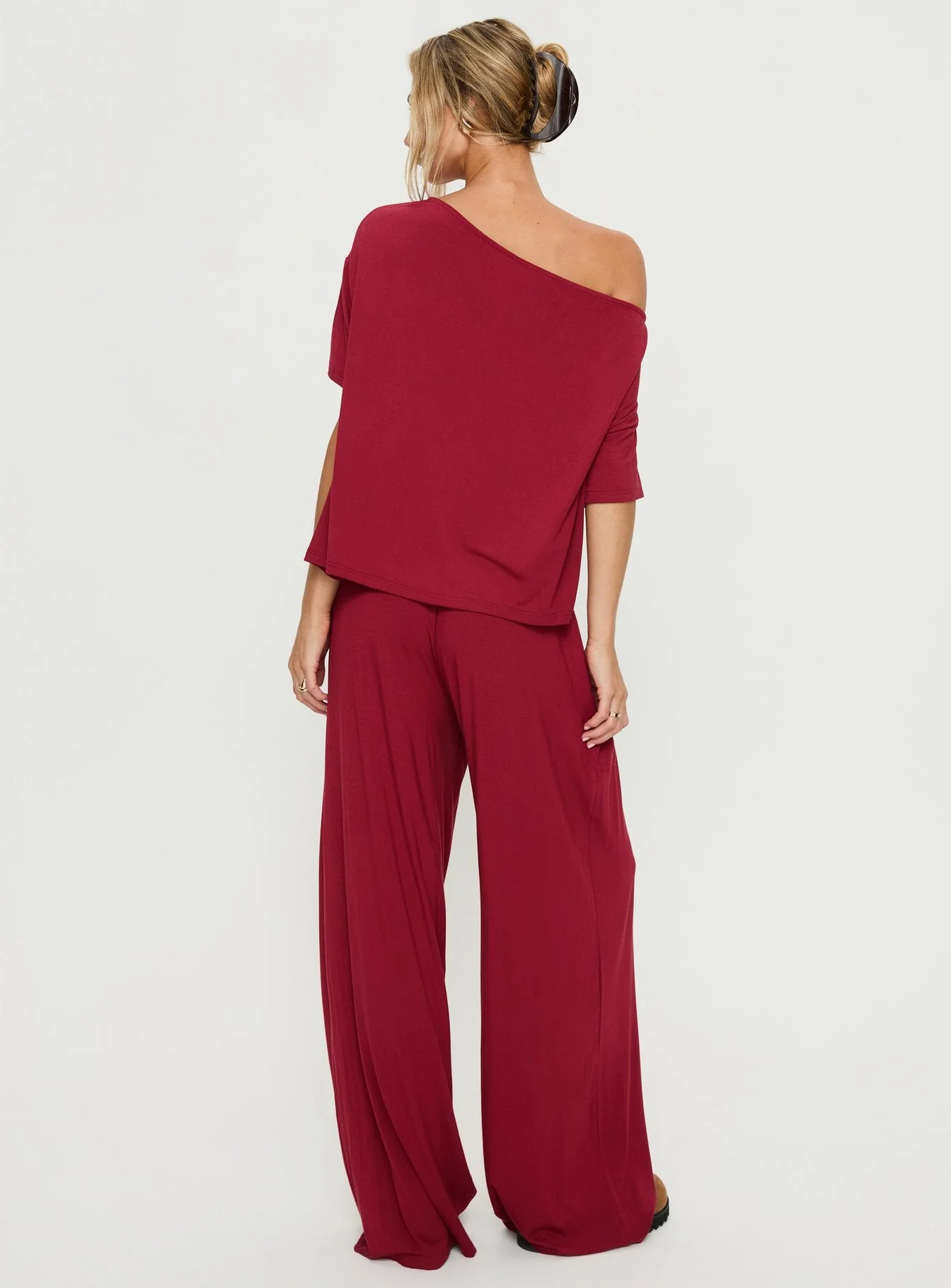 Cozy Hour Sleep Relaxed Pants Red - Image 5