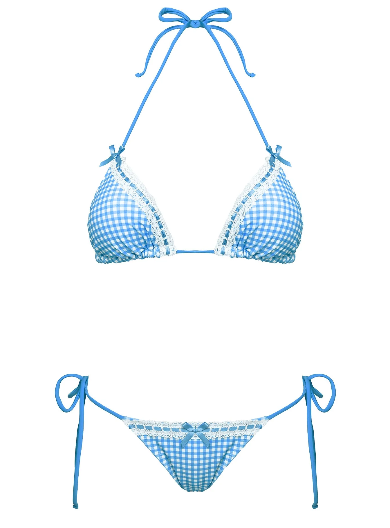 Crispy Bikini Bottoms Blue Gingham - Image 5