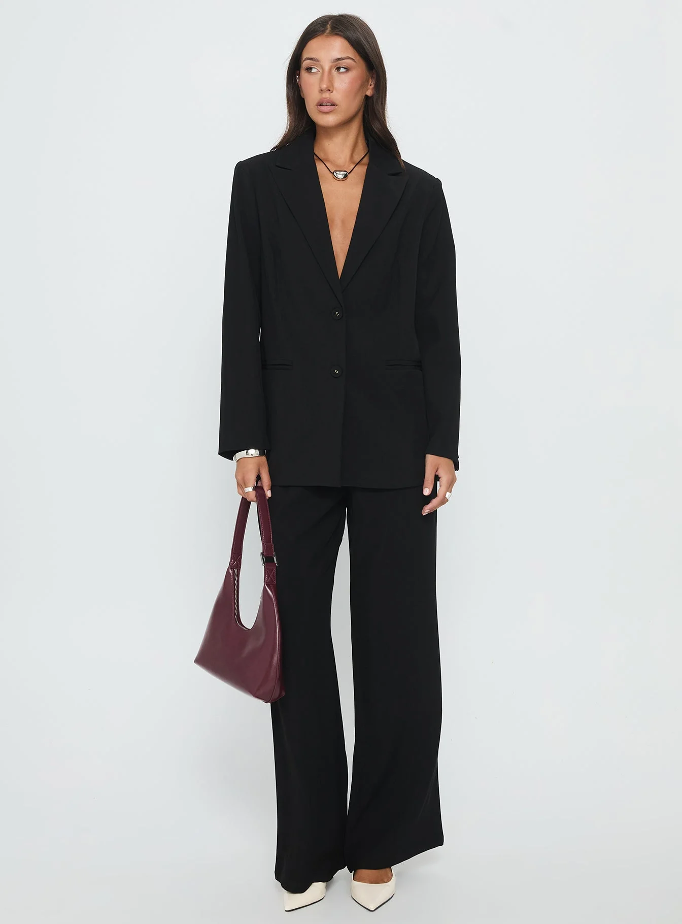 Crowd Pleaser Oversized Blazer Black - Image 3