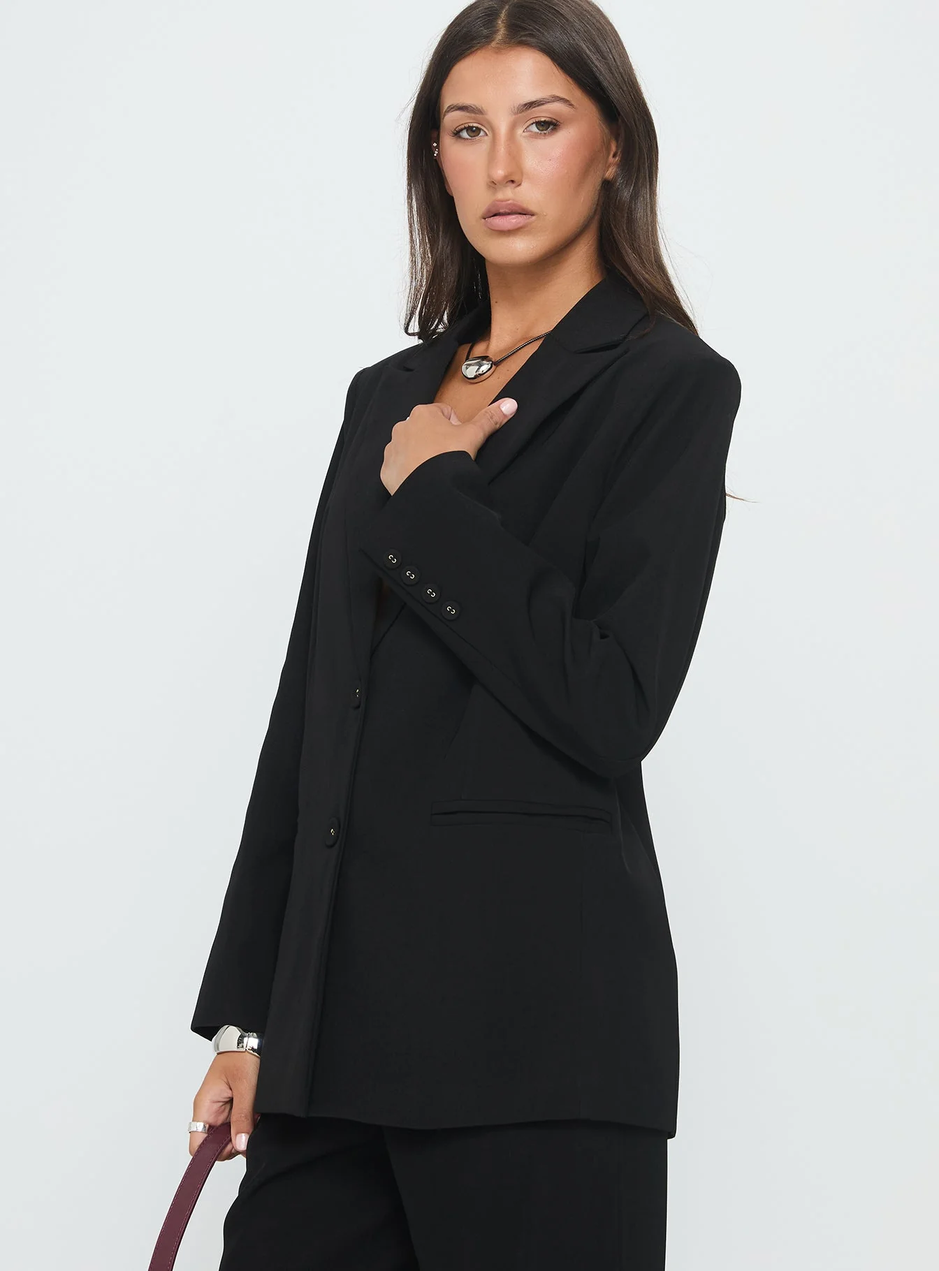 Crowd Pleaser Oversized Blazer Black - Image 4