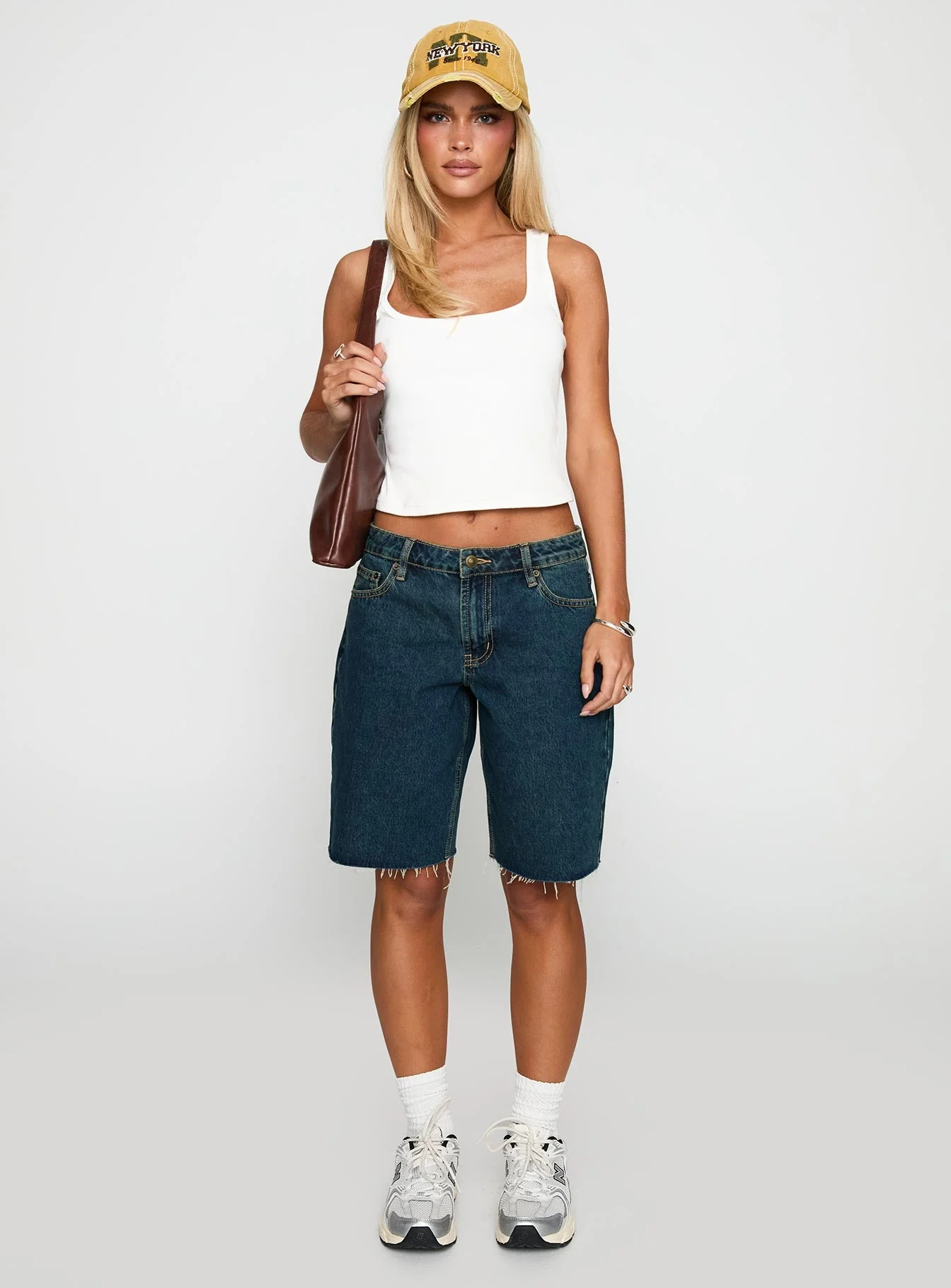 Cult Classic Longline Denim Shorts Vintage Wash - Image 8