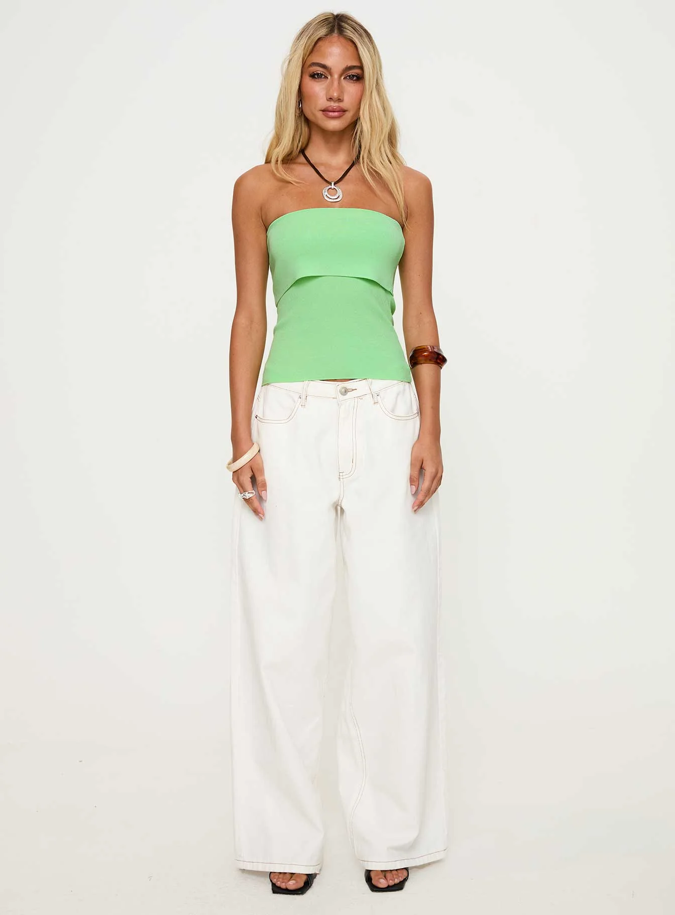Daqiuri Strapless Foldover Top Green - Image 6