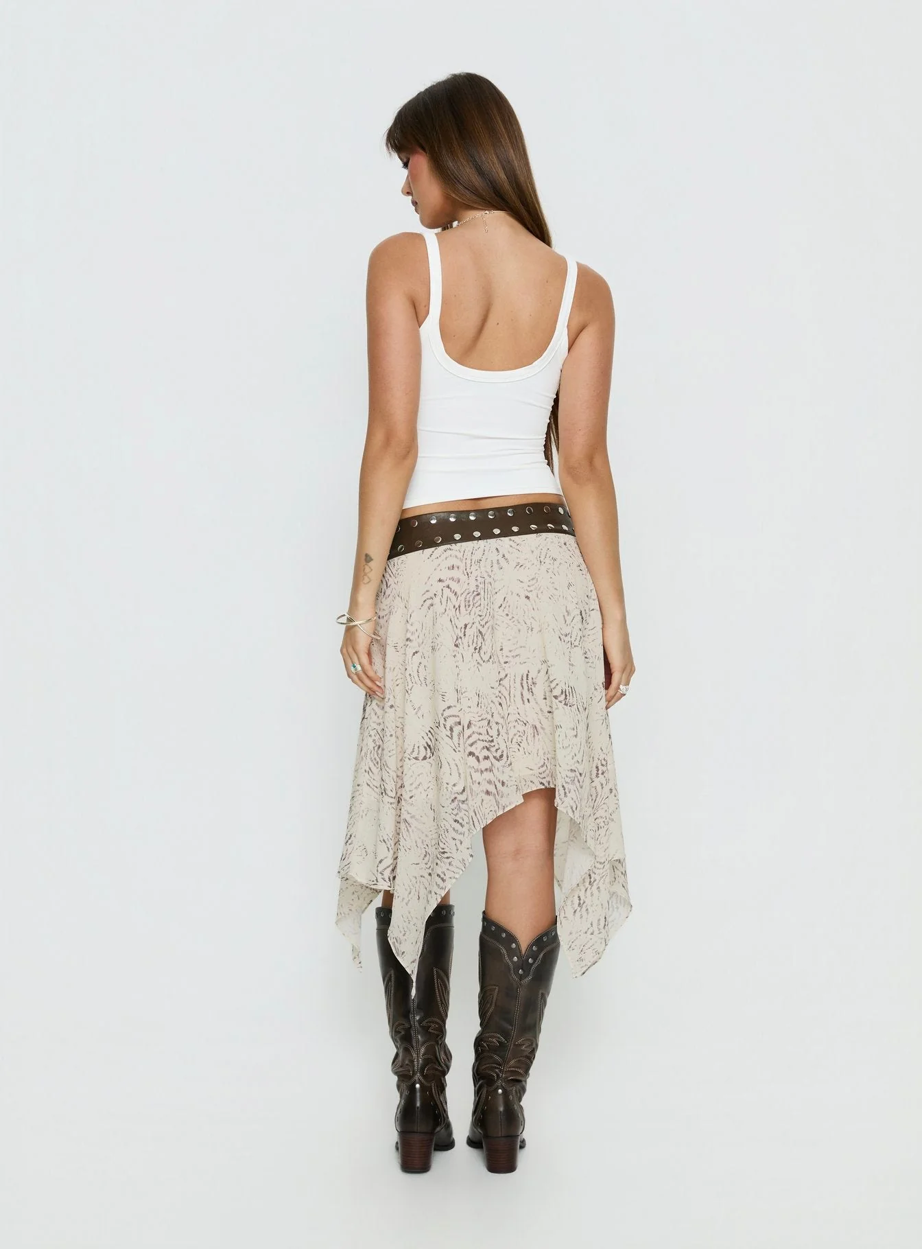 Dark Mirage Asymmetrical Midi Skirt Multi - Image 5