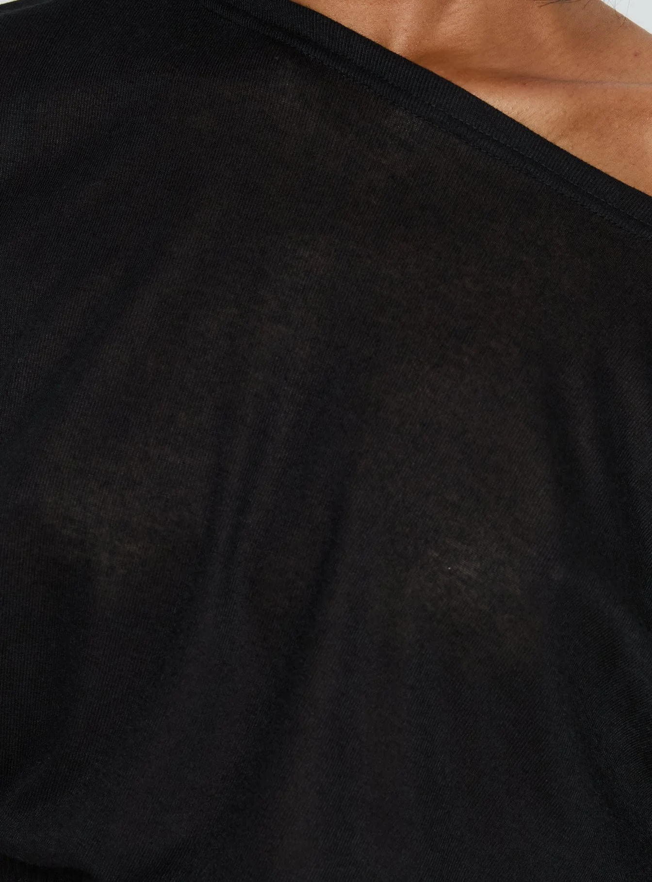 Dayten Off Shoulder Sheer Top Black - Image 6