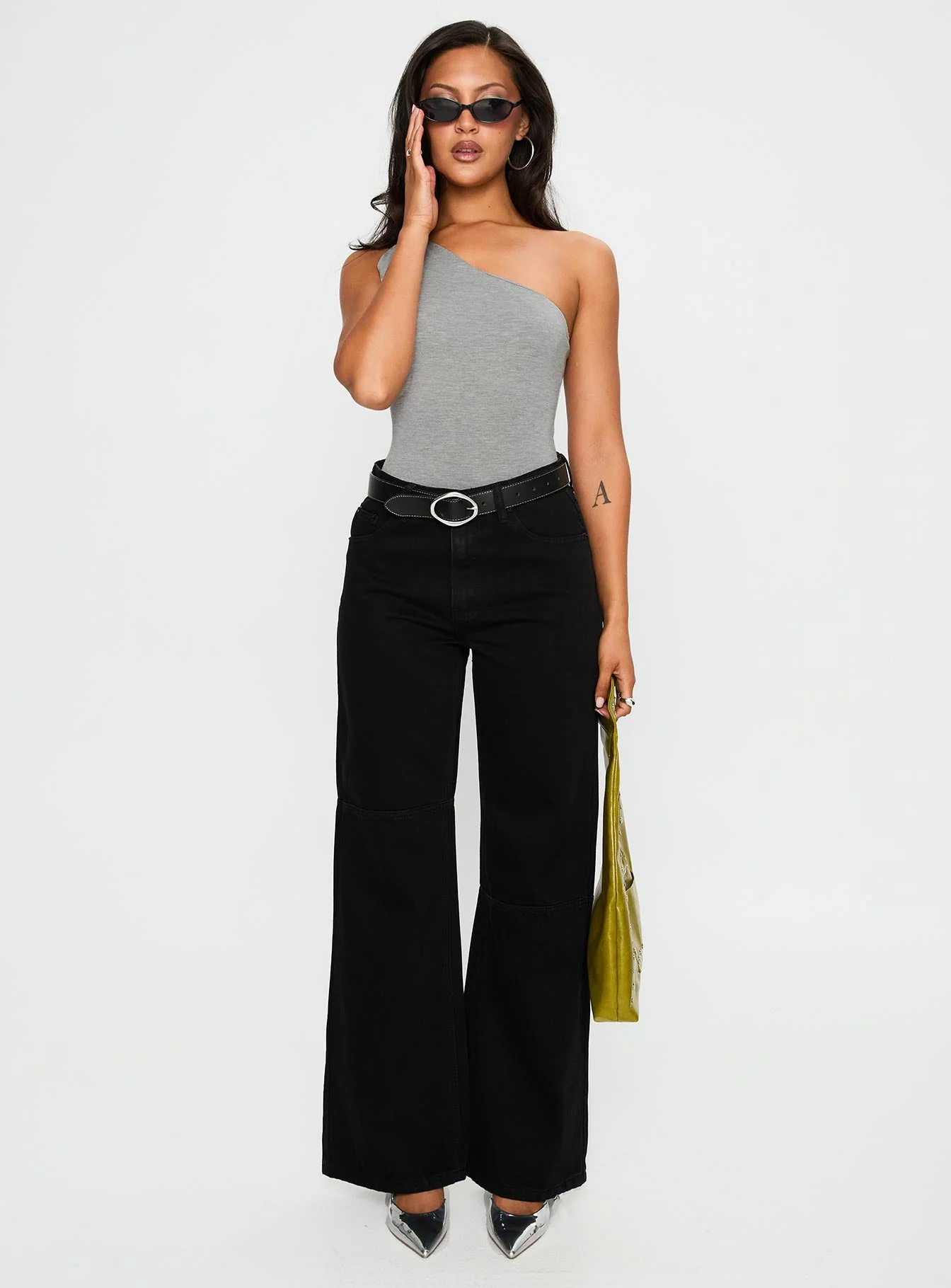 Defender Mid Rise Wide Leg Jeans Black - Image 2