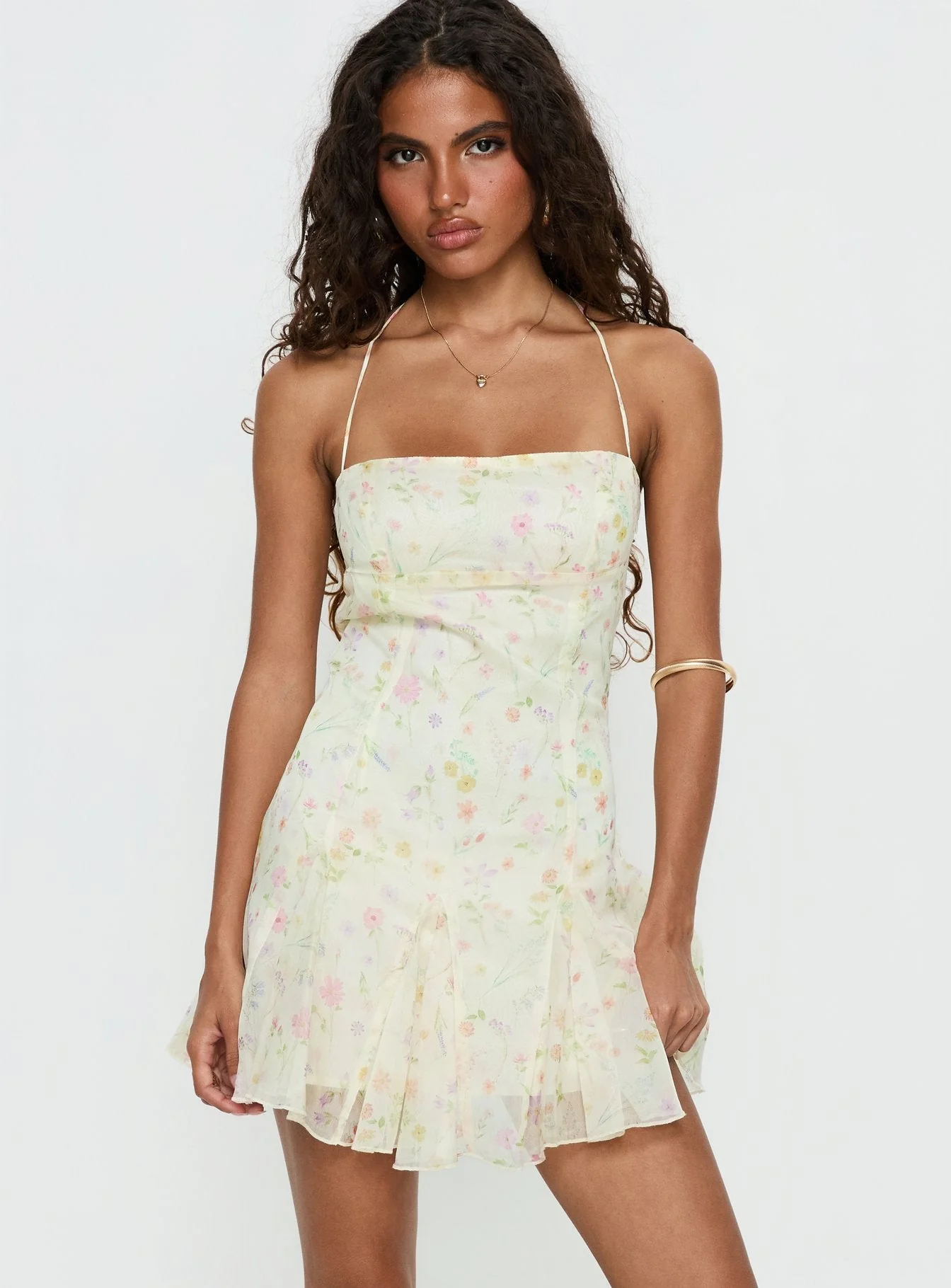 Delamere Mini Dress Yellow Floral - Image 2