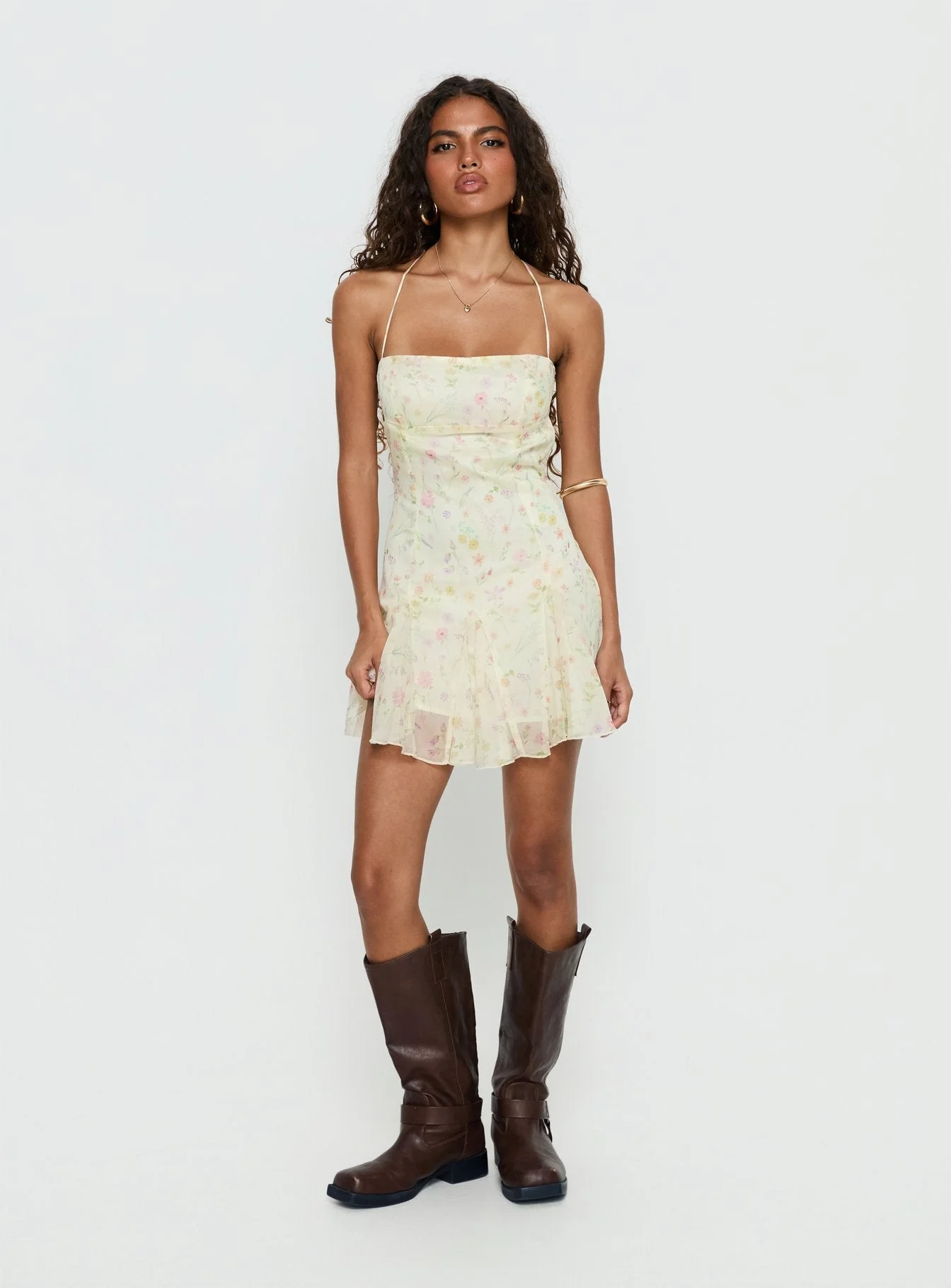 Delamere Mini Dress Yellow Floral - Image 3