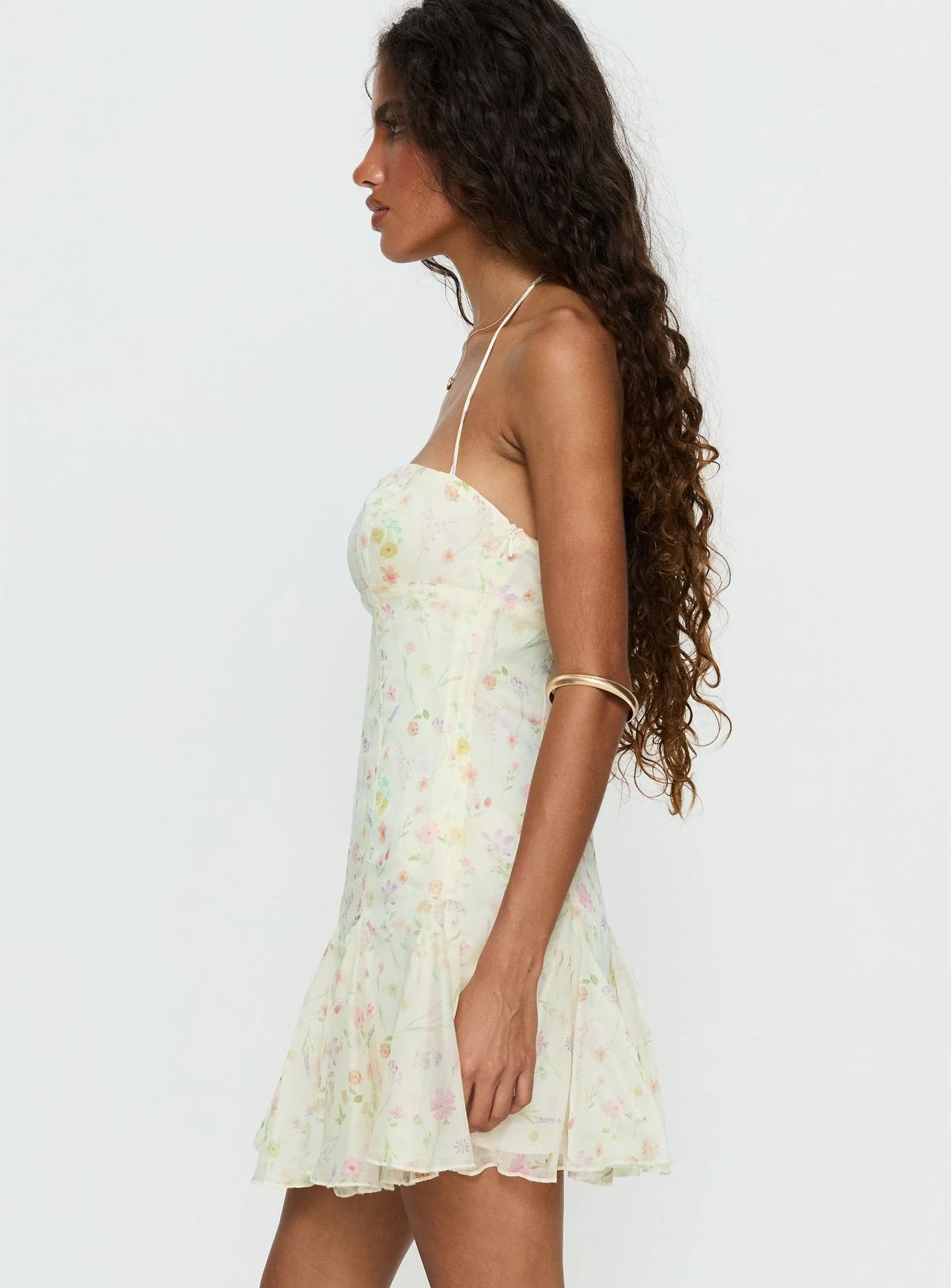 Delamere Mini Dress Yellow Floral - Image 4