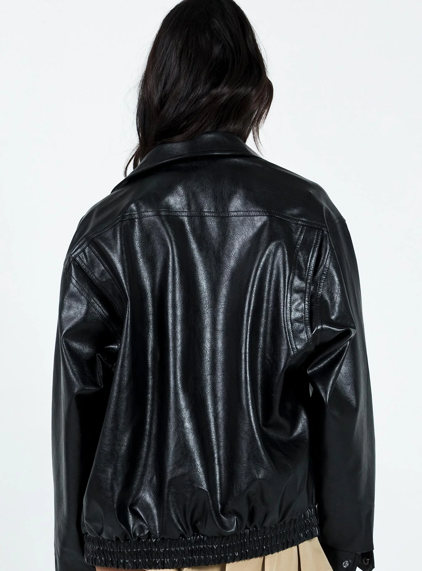 Devija Faux Leather Jacket Black - Image 5