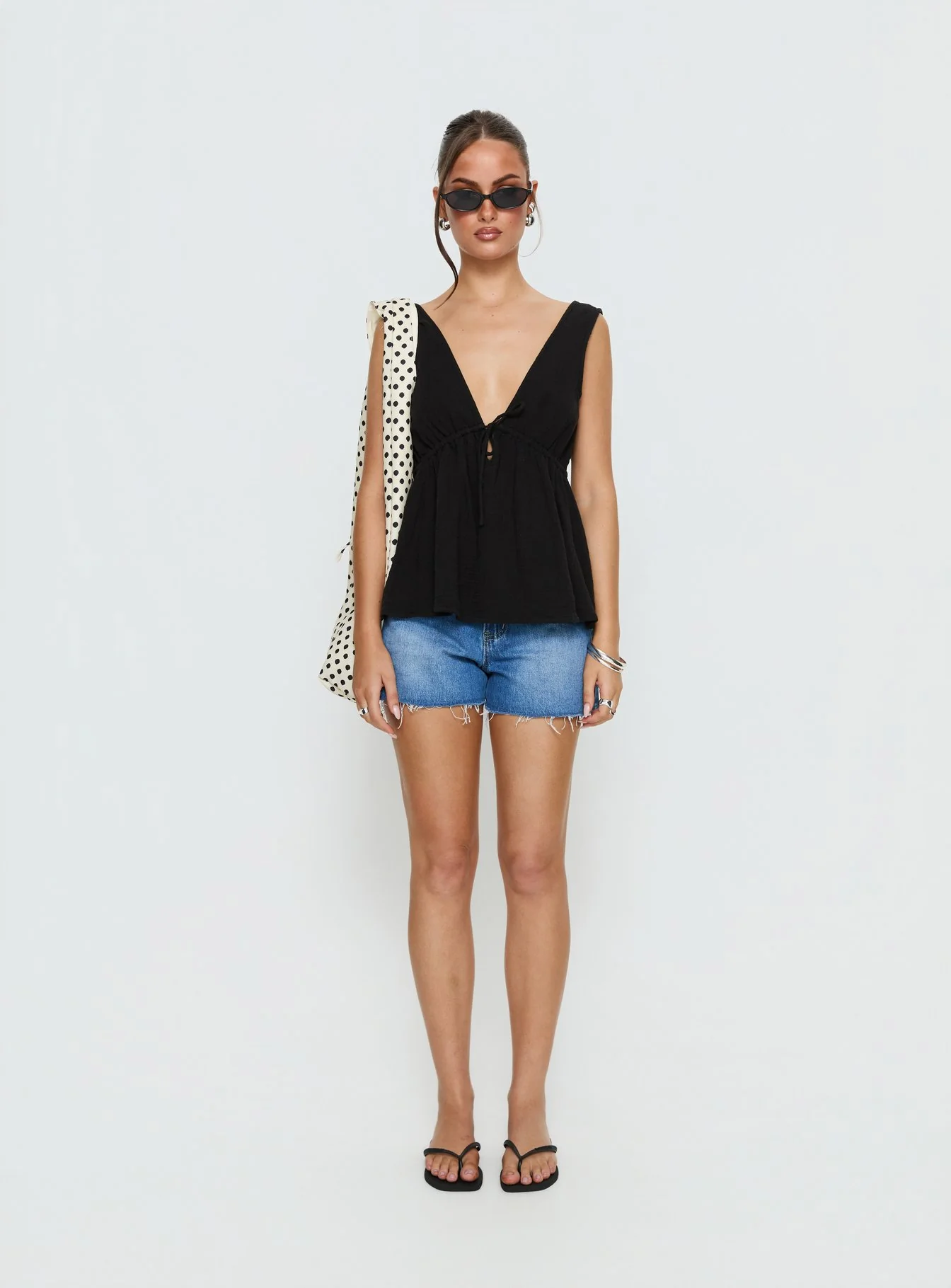Dianna Babydoll Cami Top Black - Image 7