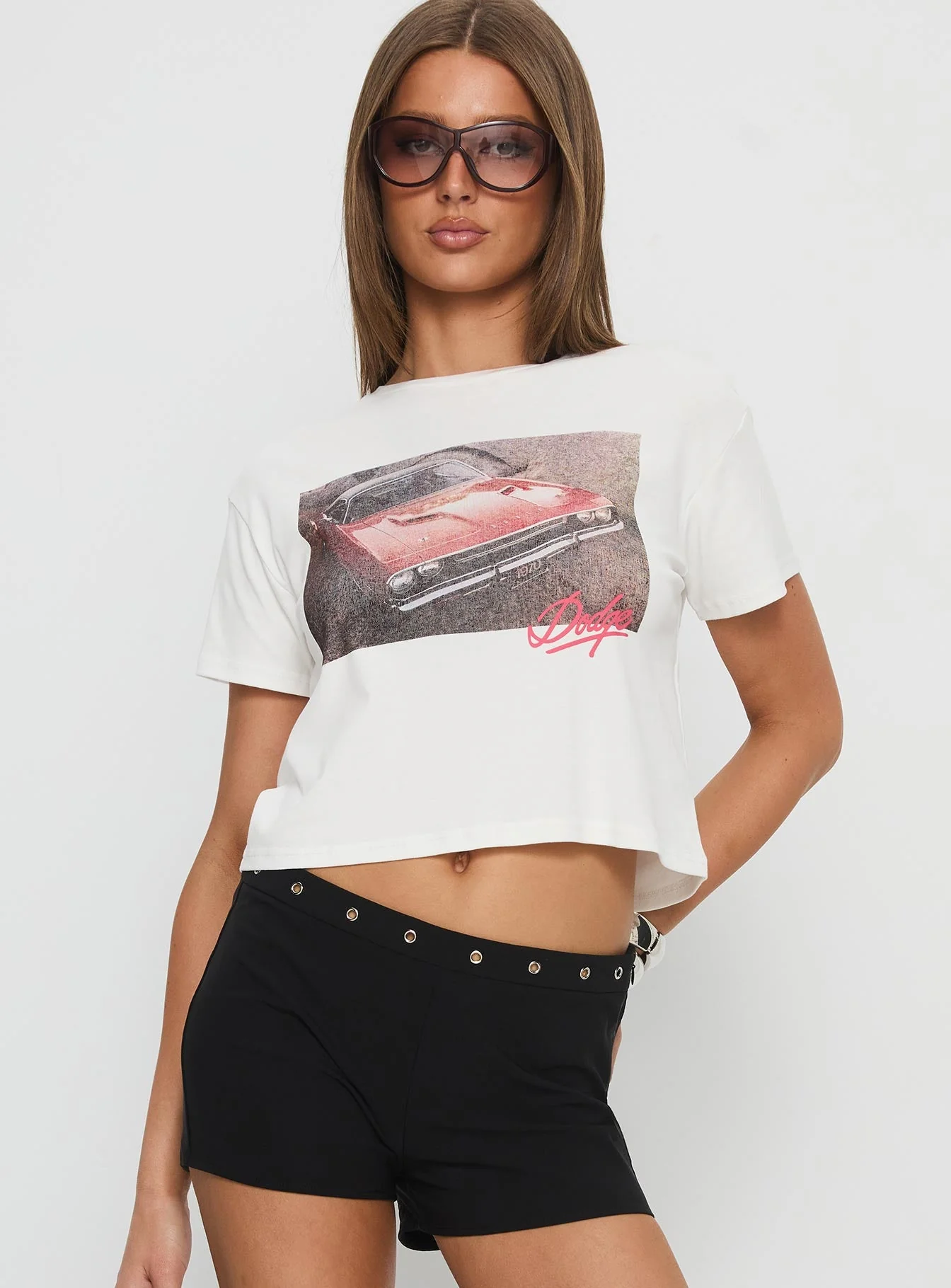 Dodge Girl Graphic Top White - Image 2