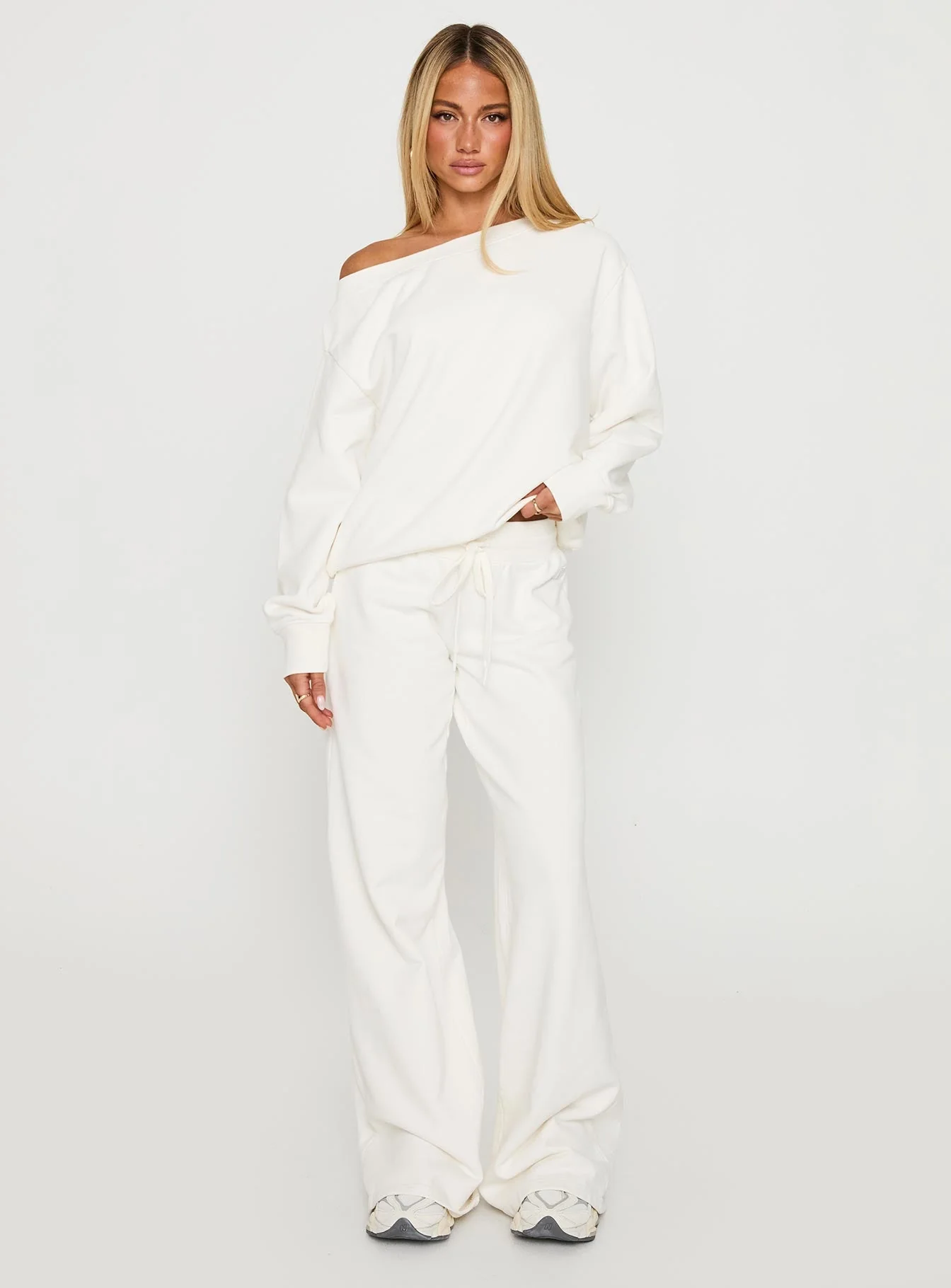 Dodie Wide Leg Pants Washed White - Image 3