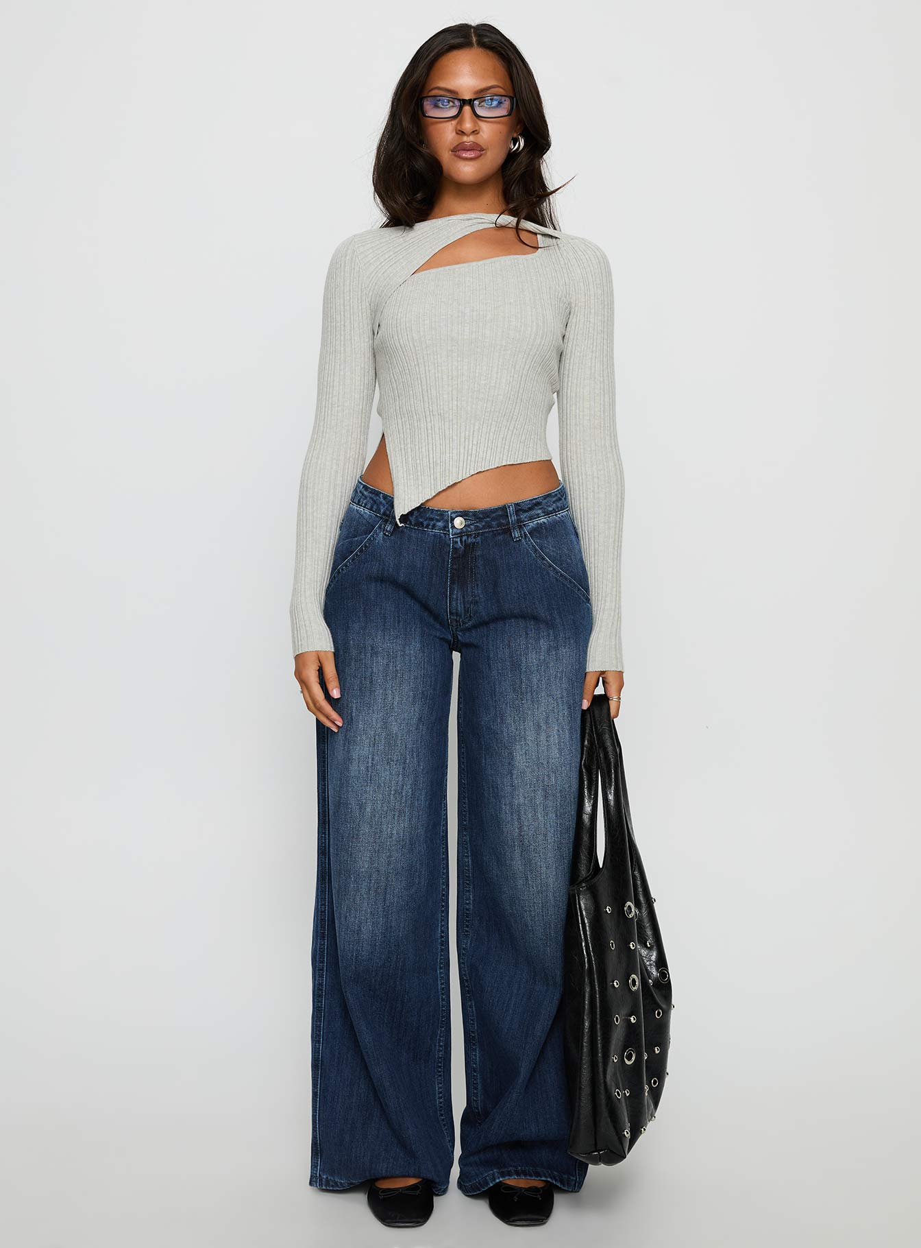 Downtowner Low Rise Cargo Jeans Mid Blue Wash - Image 7