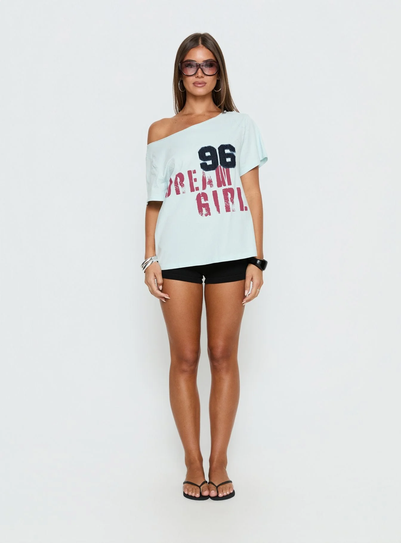 Dream Girl 96 Oversized Graphic Tee Blue - Image 7
