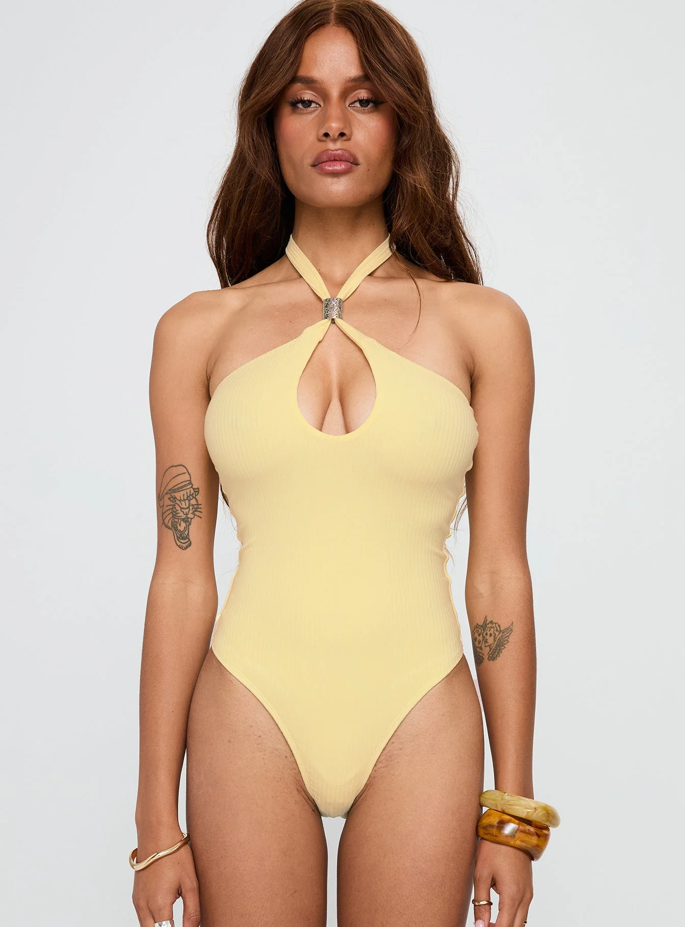 Dulce Vita Hardware Detail Bodysuit Lemon - Image 6