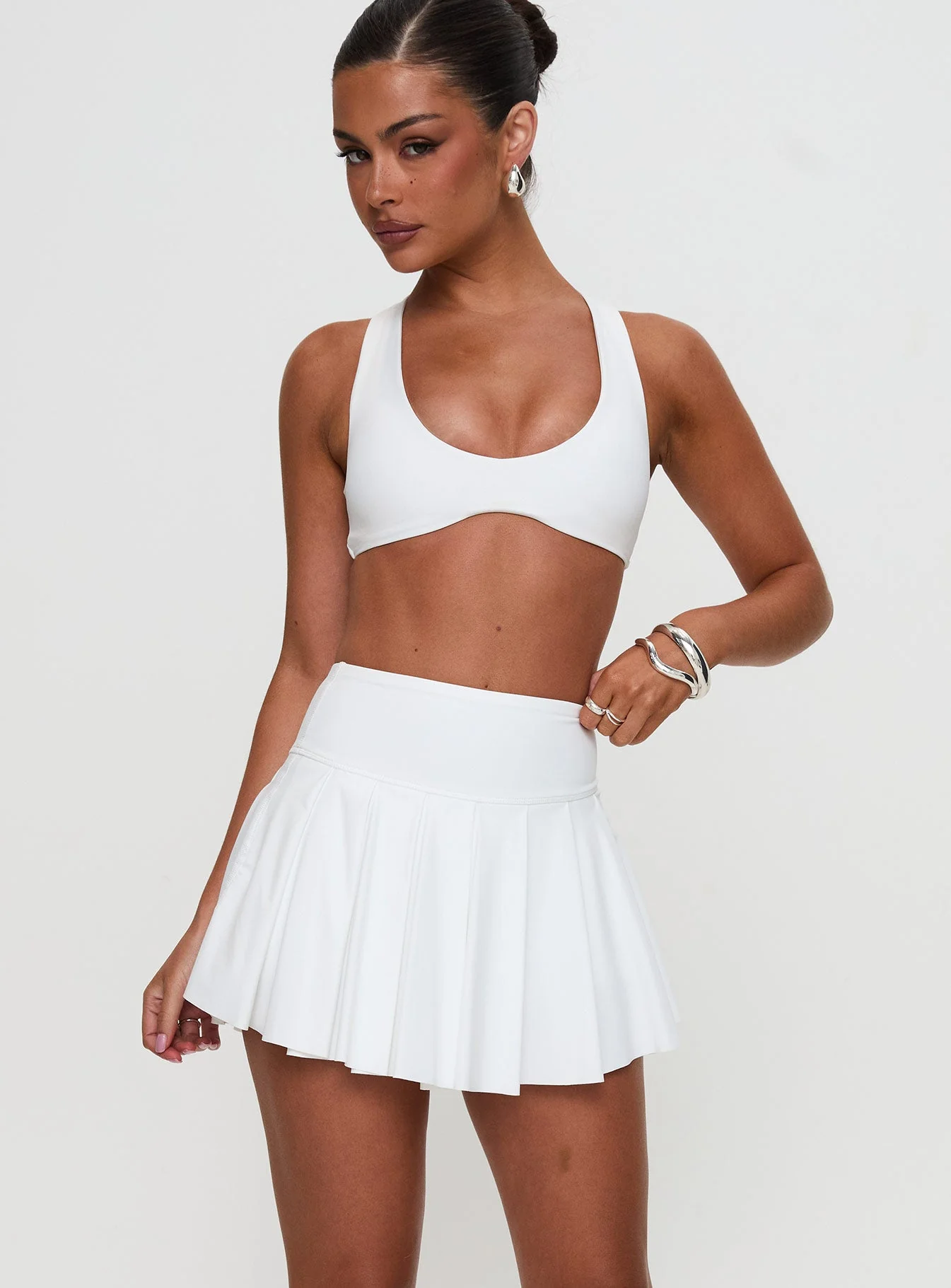Dynamic Pleat Active Skort White - Image 2