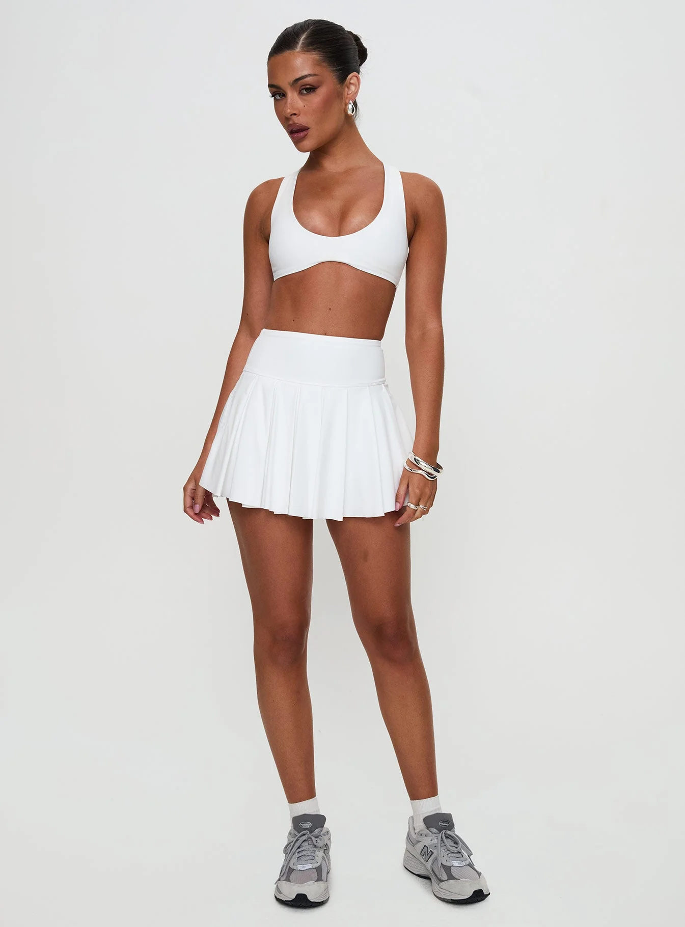 Dynamic Pleat Active Skort White - Image 3