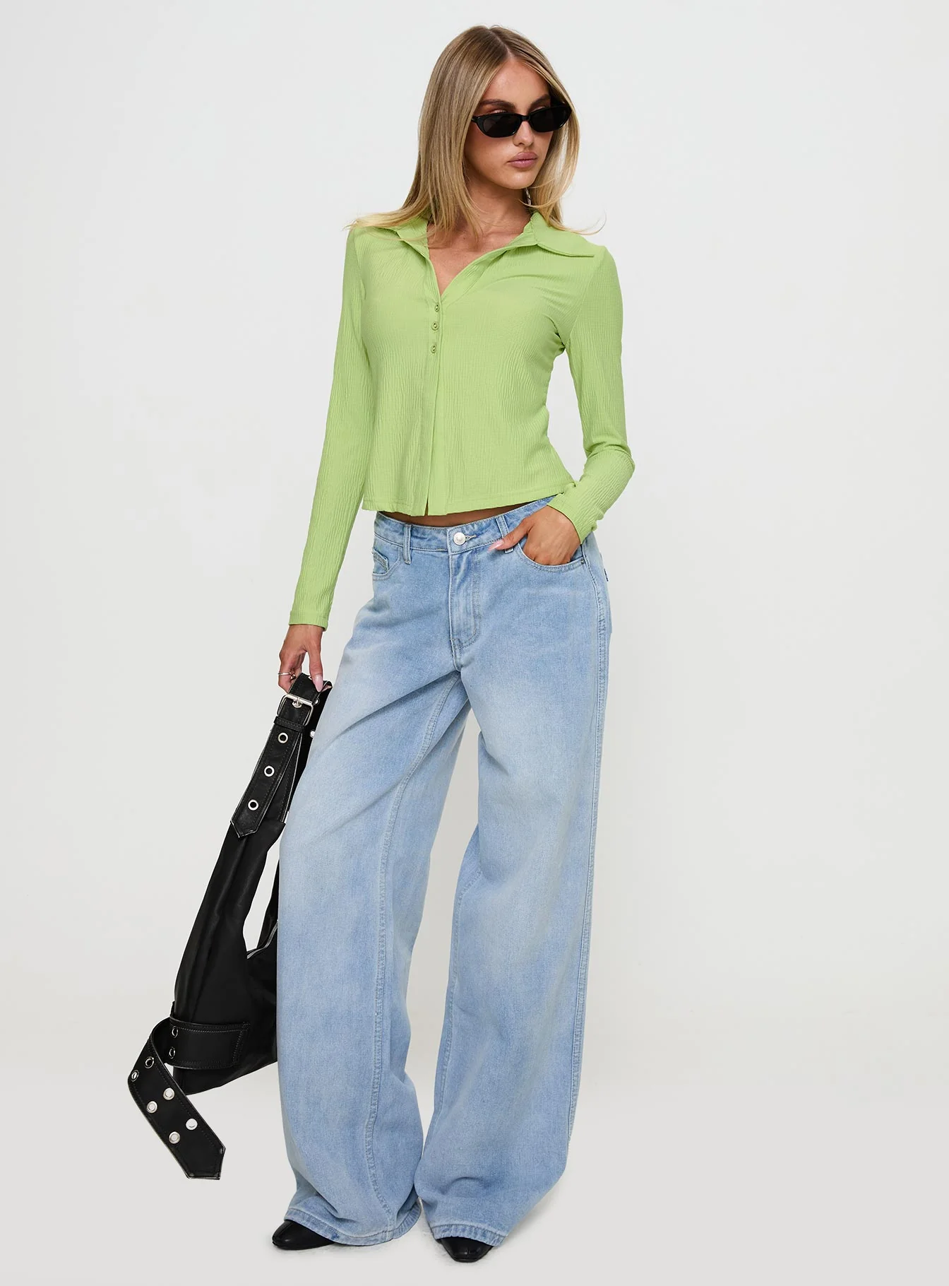 Echoes Long Sleeve Top Green - Image 2